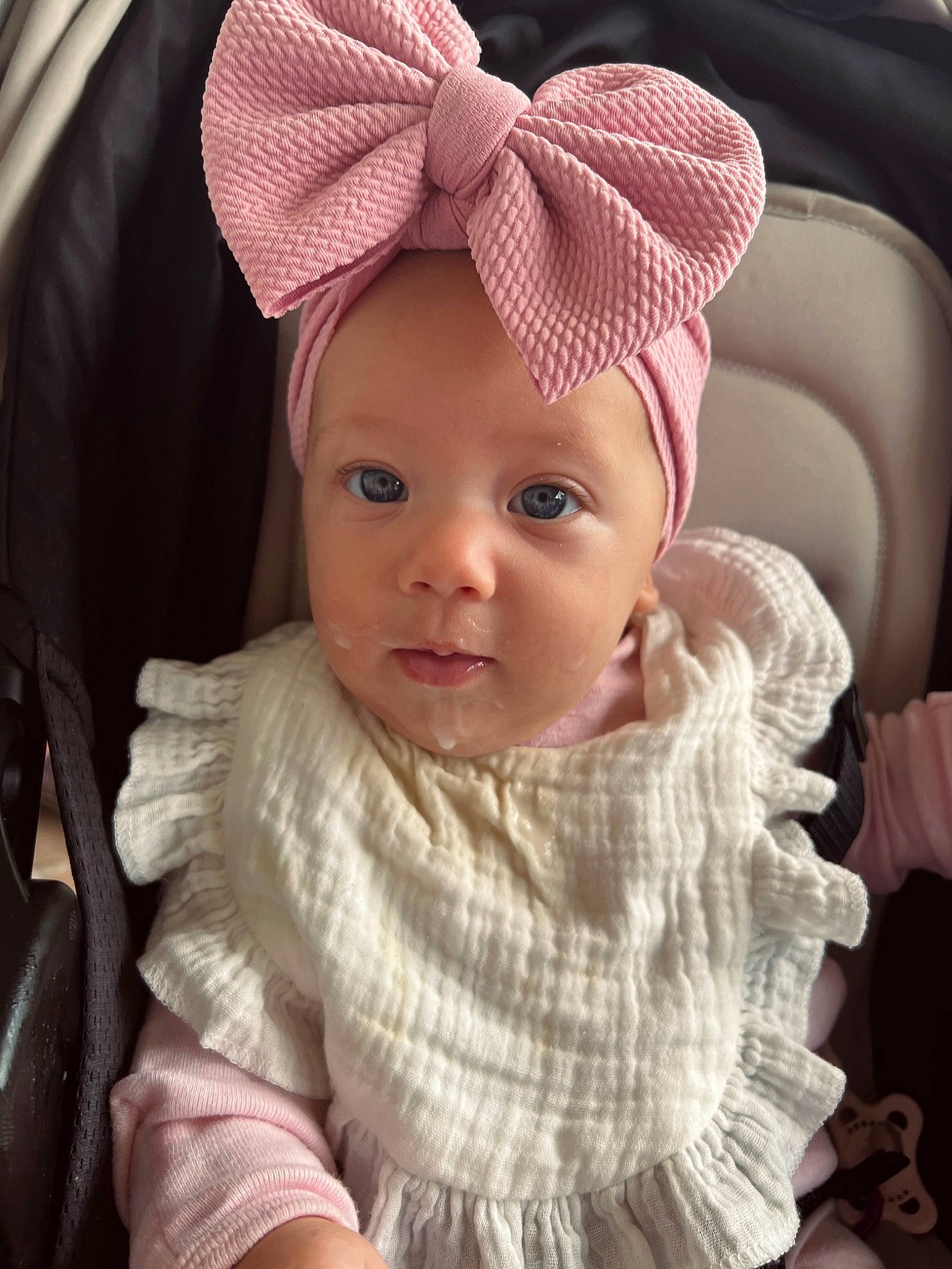 Heidi Brooke Turner is registered to the contest to win money with this photo: baby, baby_toddler_clothing, cap, cheek, comfort, ear, eye, eyelash, headgear, headwear, knit_cap, lip, neck, outerwear, person, pink, product, skin, sleeve, toddler