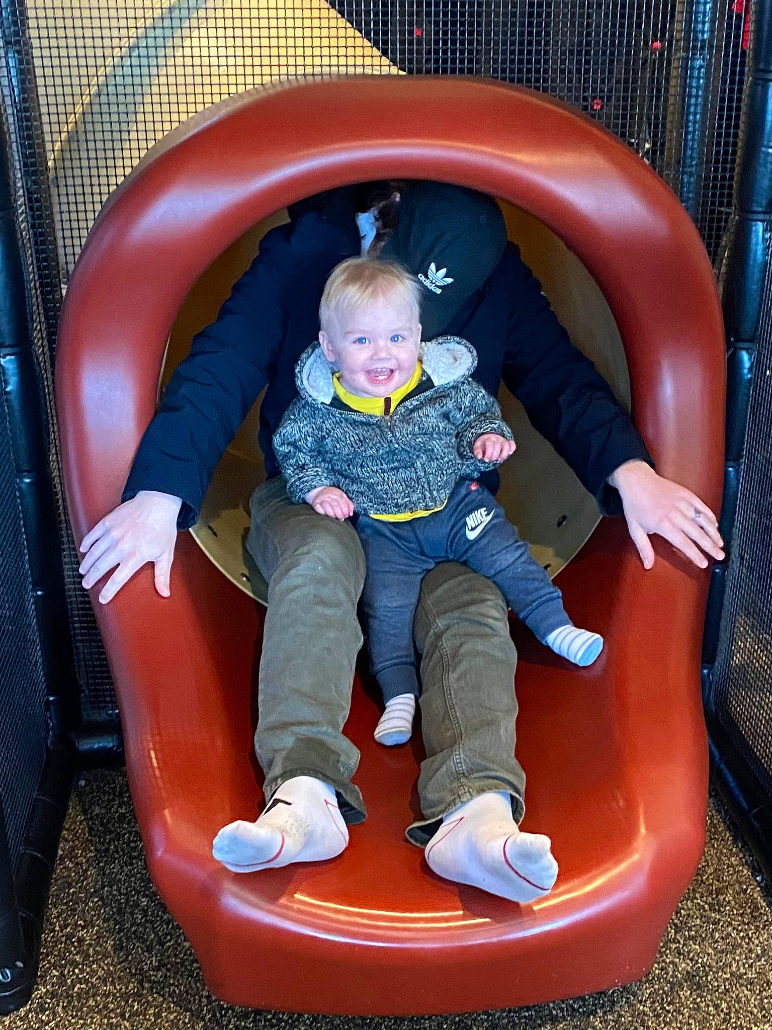 Niklaus joined the competition — help win amazing prizes! baby, baby_toddler_clothing, child, chute, circle, city, comfort, electric_blue, fun, inflatable, joy, lap, leisure, outdoor_play_equipment, person, play, playground, product, recreation, sitting