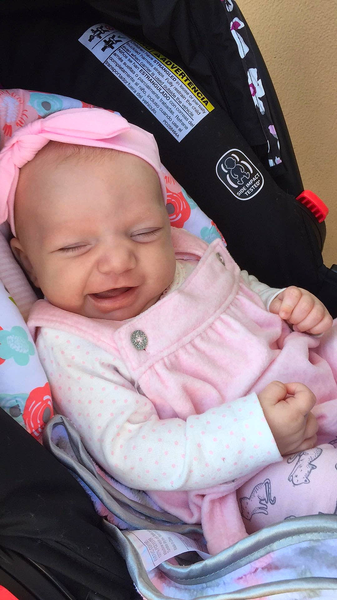 Natalia joined the competition — help win amazing prizes! baby, baby_carriage, baby_in_car_seat, baby_products, cheek, child, person, pink, product, sleep, toddler