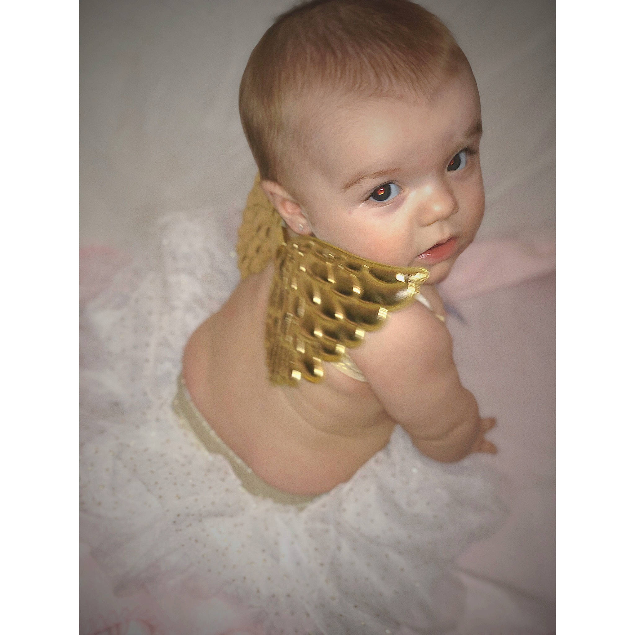 Brenleigh joined the competition — help win amazing prizes! baby, beige, blond, child, ear, face, fashion_accessory, fur, hair, hair_accessory, hairstyle, head, jewellery, long_hair, metal, neck, person, toddler