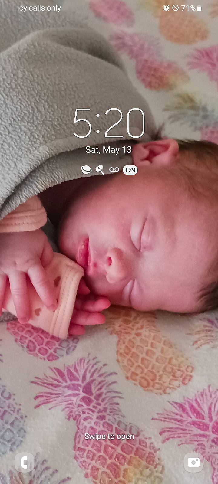 Alyssa is registered to the contest to win money with this photo: baby, cheek, chin, comfort, ear, eyebrow, eyelash, facial_expression, forehead, gesture, hand, human_body, lip, mouth, neck, nose, organ, person, pink, skin