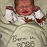 Azrael is registered to the contest to win money with this photo: newborn, baby, blanket, sleeping, face, clothing, infant, cute, cozy, fist, onesie, animal_pattern, resting, portrait, indoors, soft, peaceful, child, human, wrapped