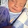 Reggie is registered to the contest to win money with this photo: baby, newborn, sleeping, blanket, soft, wrapped, infant, closeup, peaceful, child, portrait, indoors, cute, face, skin, hand, blue, white, comfort, rest