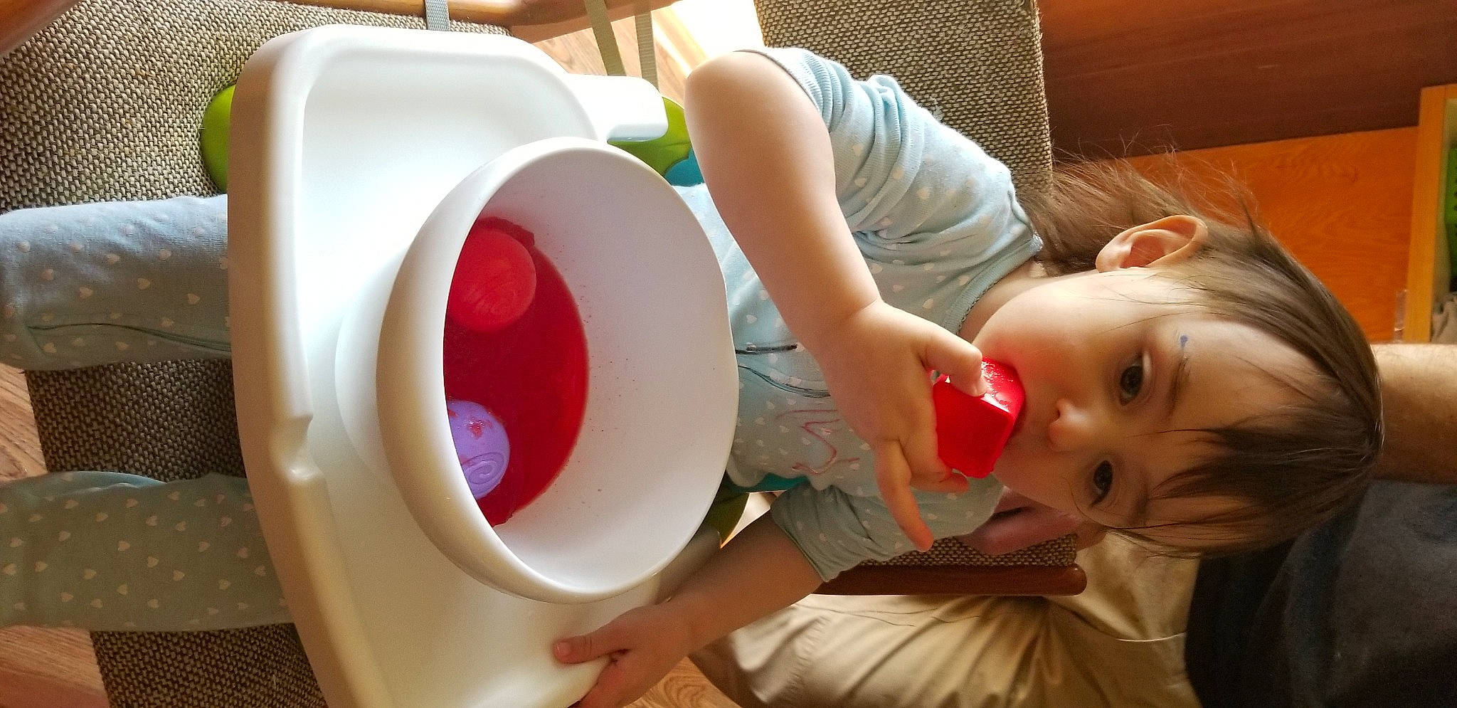 Kora joined the competition — help win amazing prizes! baby, child, person, play, potty_training, product, toddler, toilet