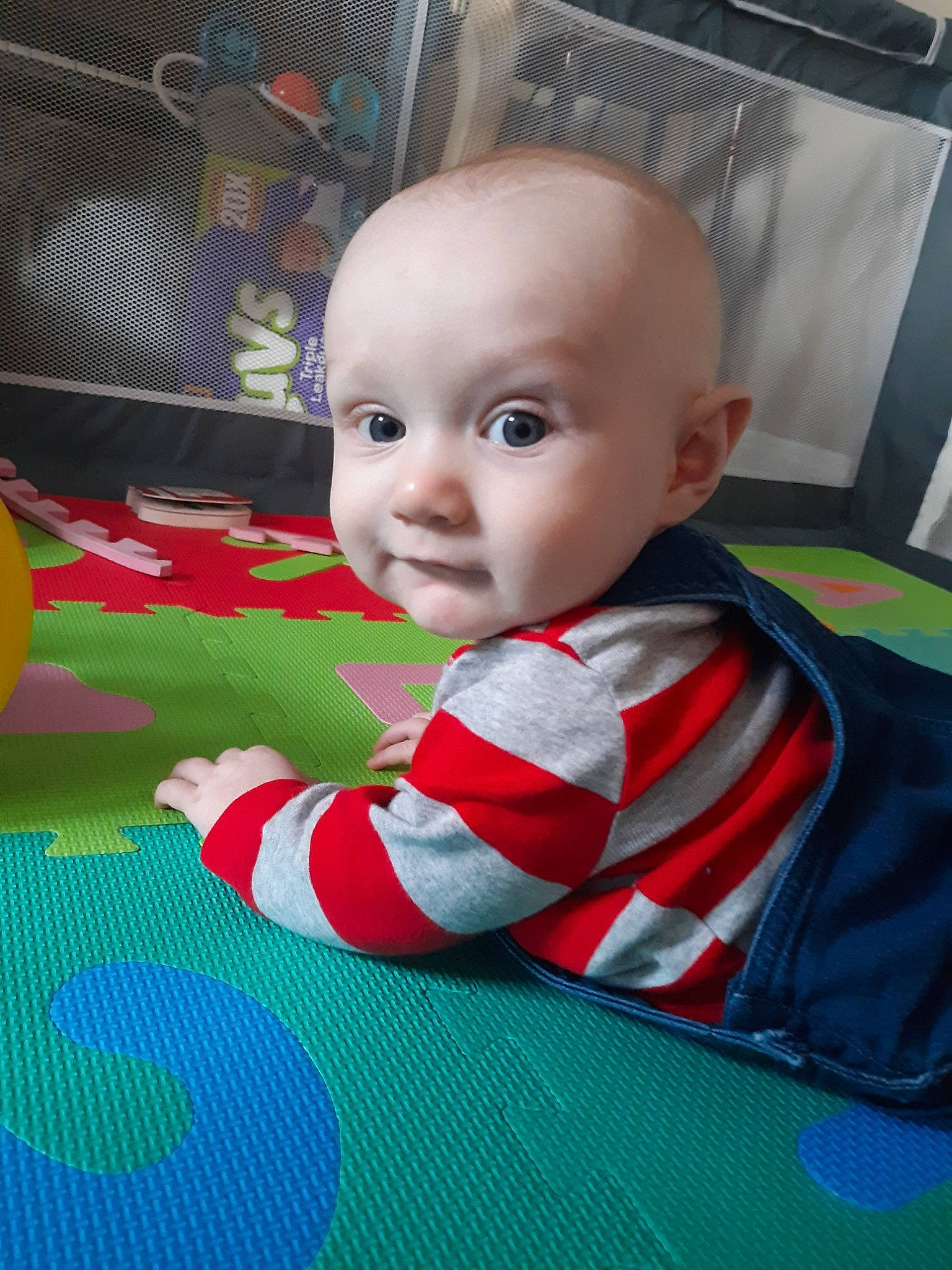 Henry is registered to the contest to win money with this photo: baby, baby_toys, cheek, child, face, head, person, play, skin, toddler