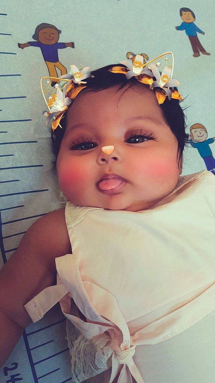 Katelynn is registered to the contest to win money with this photo: cheek, child, girl, hair_accessory, happiness, head, headband, headgear, headpiece, infant, person, product, skin, smile, toddler