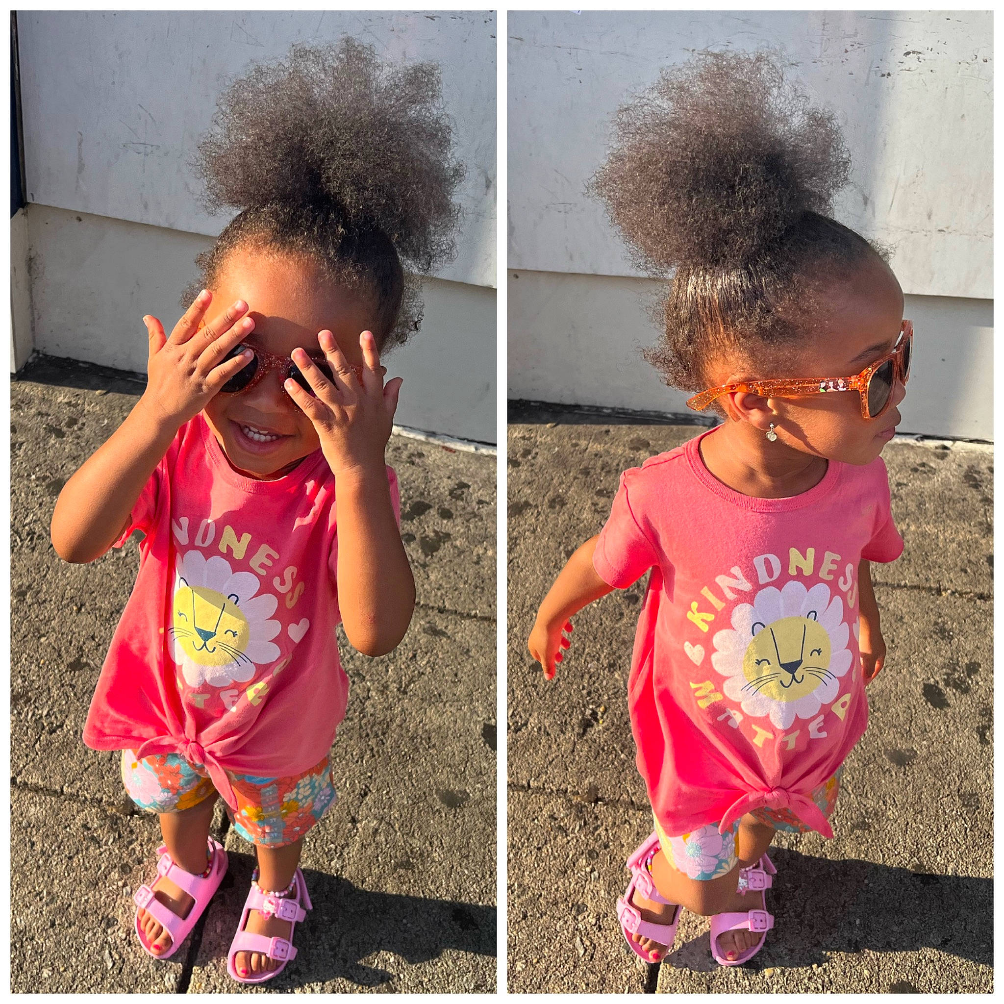 Brazil is registered to the contest to win money with this photo: adaptation, baby_toddler_clothing, beauty, child, cool, dress, grass, hairstyle, happy, magenta, mammal, neck, people_in_nature, person, pink, product, skin, sleeve, t_shirt, toddler