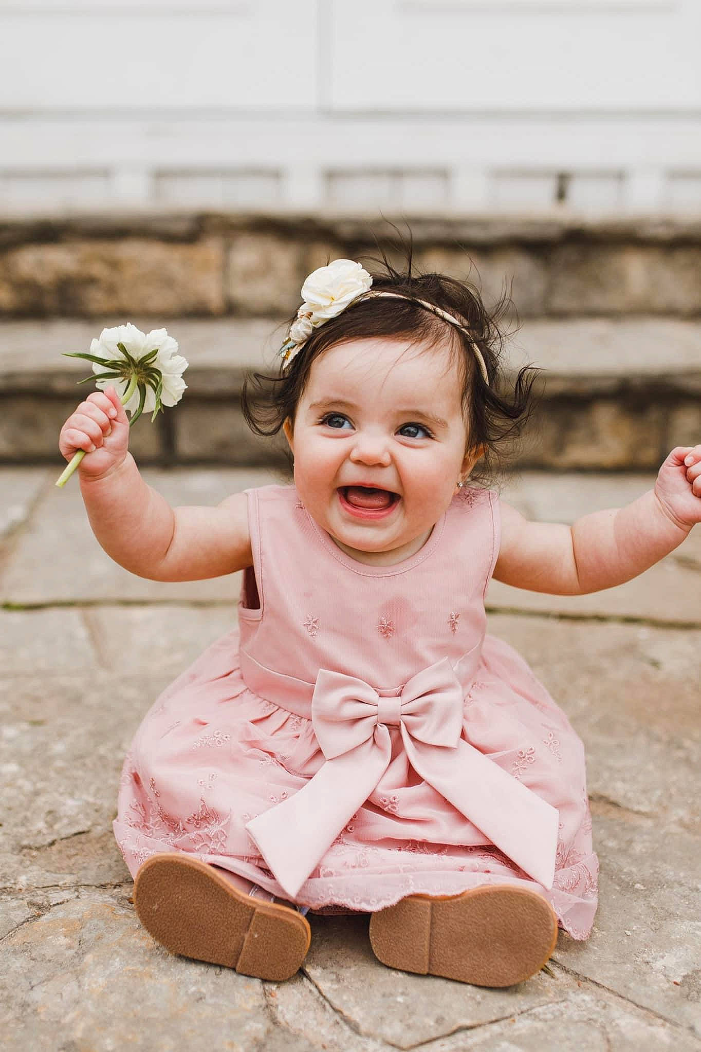 Sophia joined the competition — help win amazing prizes! baby, baby_toddler_clothing, child, fashion_accessory, flash_photography, flower, fun, grass, hair, hairstyle, happy, leisure, people_in_nature, person, pink, plant, recreation, sitting, skin, smile