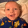 Syrus joined the competition — help win amazing prizes! baby, smiling, face, infant, blanket, onesie, space, rocket, stars, colorful, cozy, child, portrait, happy, cute, sleepwear, soft, indoors, young, head