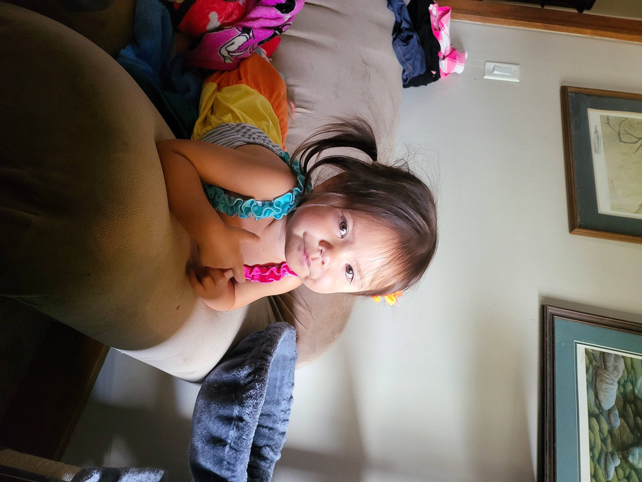 Ivory joined the competition — help win amazing prizes! abdomen, baby, black_hair, chest, child, comfort, dress, elbow, fun, gesture, happy, human_leg, joint, neck, person, picture_frame, room, sitting, thigh, toddler