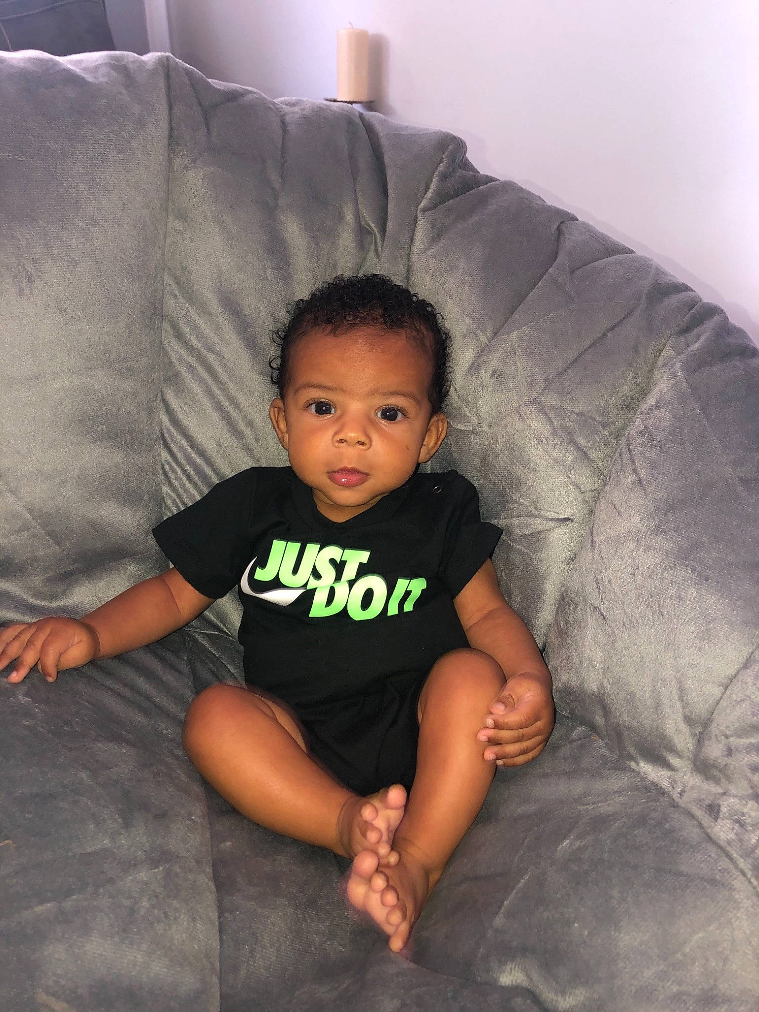 Kartier joined the competition — help win amazing prizes! arm, baby, barefoot, child, comfort, eye, face, fun, furniture, head, leg, person, sitting, skin, smile, toddler