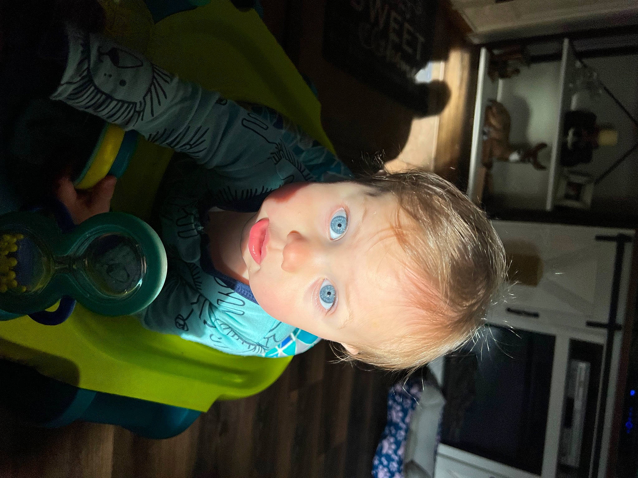 Cash joined the competition — help win amazing prizes! baby, baby_toddler_clothing, cheek, child, cool, ear, electric_blue, fun, iris, mouth, person, room, toddler