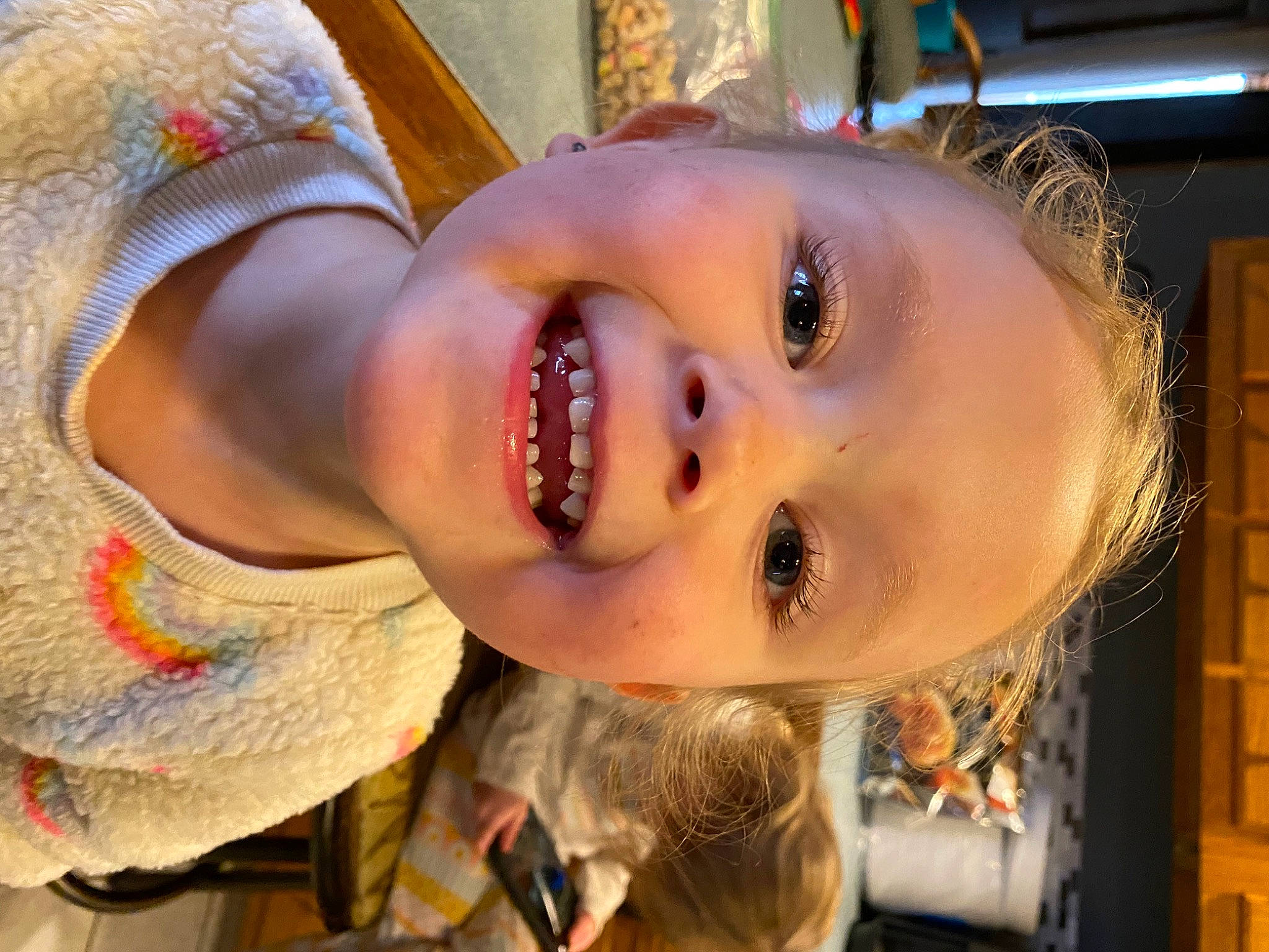 Lainey is registered to the contest to win money with this photo: baby, cheek, chin, eye, eyebrow, eyelash, forehead, happy, human_body, iris, joy, lip, mouth, neck, nose, people, person, skin, smile, tooth
