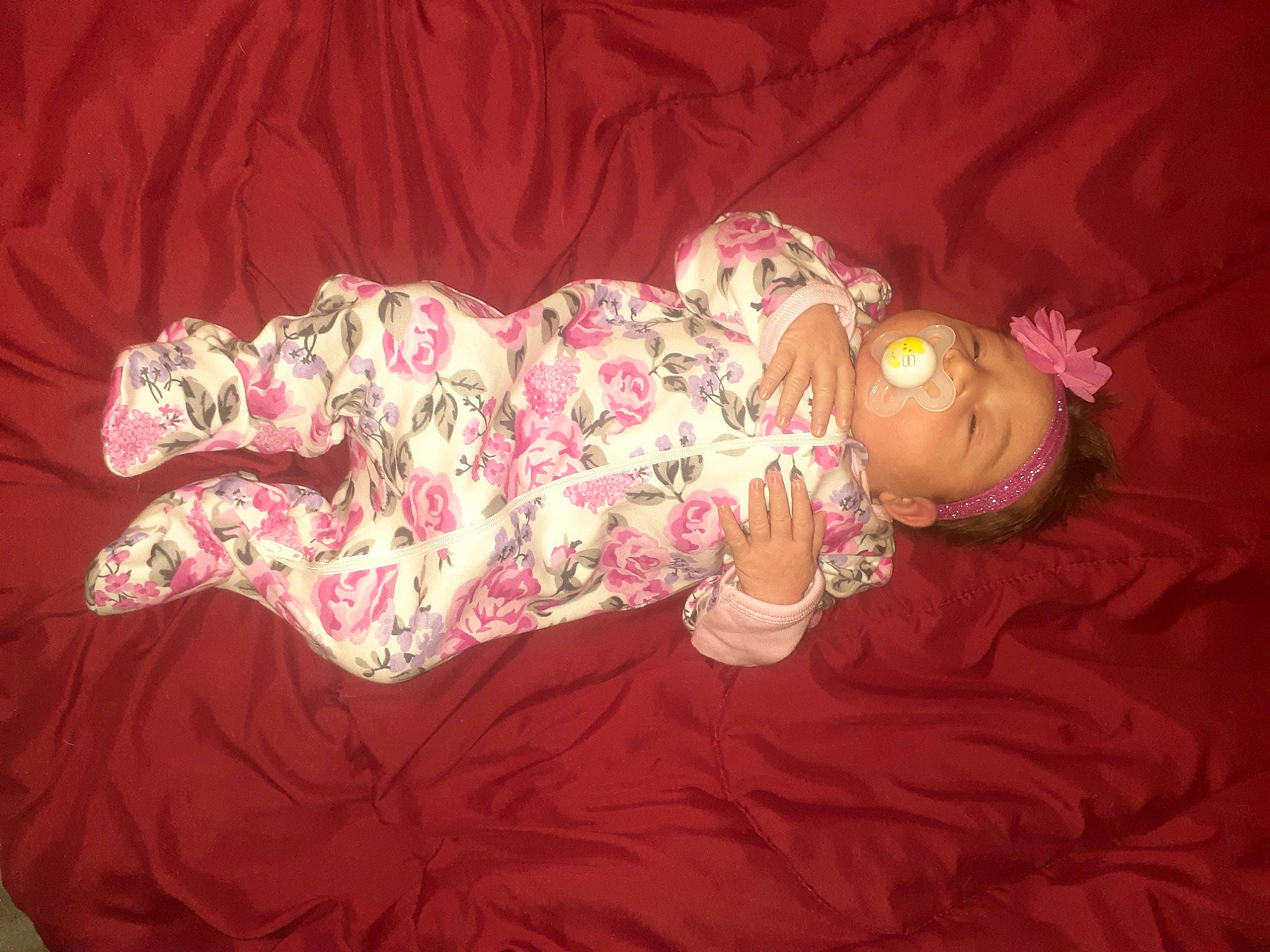 Ariah joined the competition — help win amazing prizes! arm, baby, baby_toddler_clothing, child, comfort, event, fun, headgear, human_body, leg, linens, magenta, pattern, person, pink, room, skin, sleeve, sock, textile