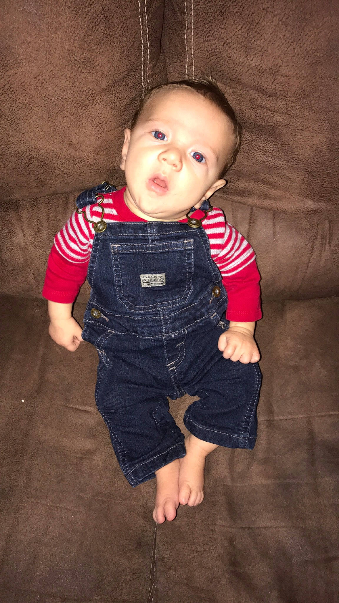 Dallas James joined the competition — help win amazing prizes! boy, cheek, child, cool, eye, fun, girl, human, infant, person, red, sitting, skin, smile, standing, toddler