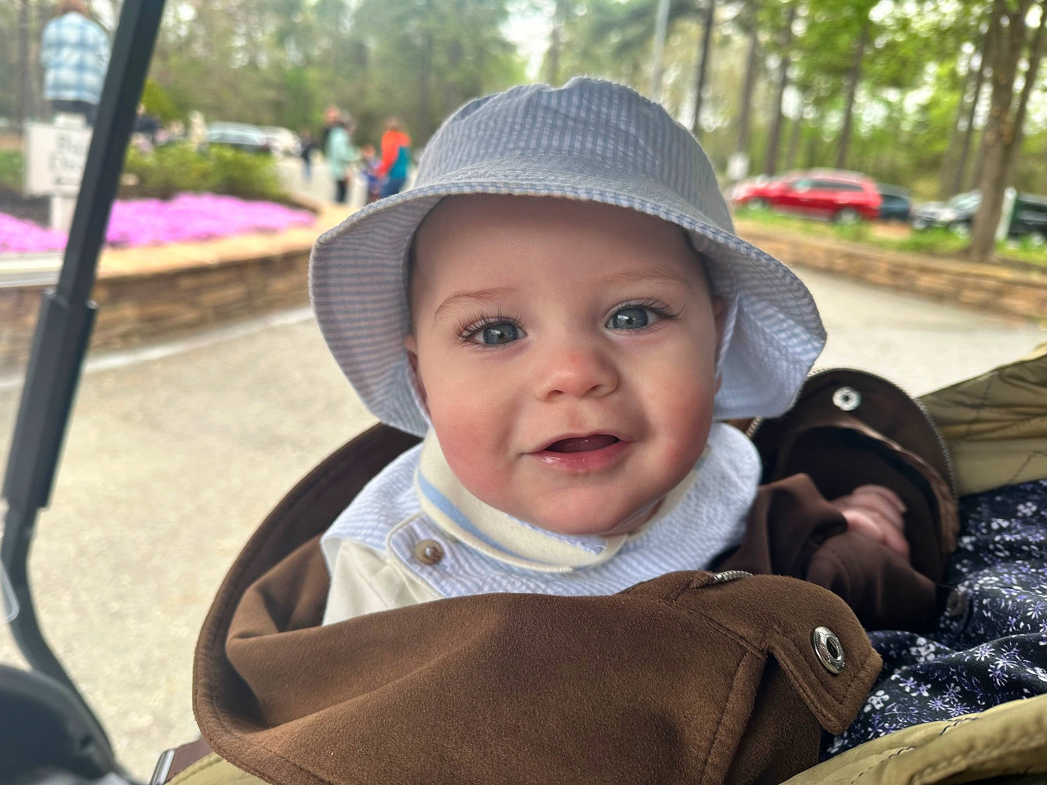 Adonis joined the competition — help win amazing prizes! baby, cap, child, fun, grass, happy, hat, headgear, headwear, leaf, leisure, people, person, photograph, plant, public_space, recreation, skin, smile, sun_hat