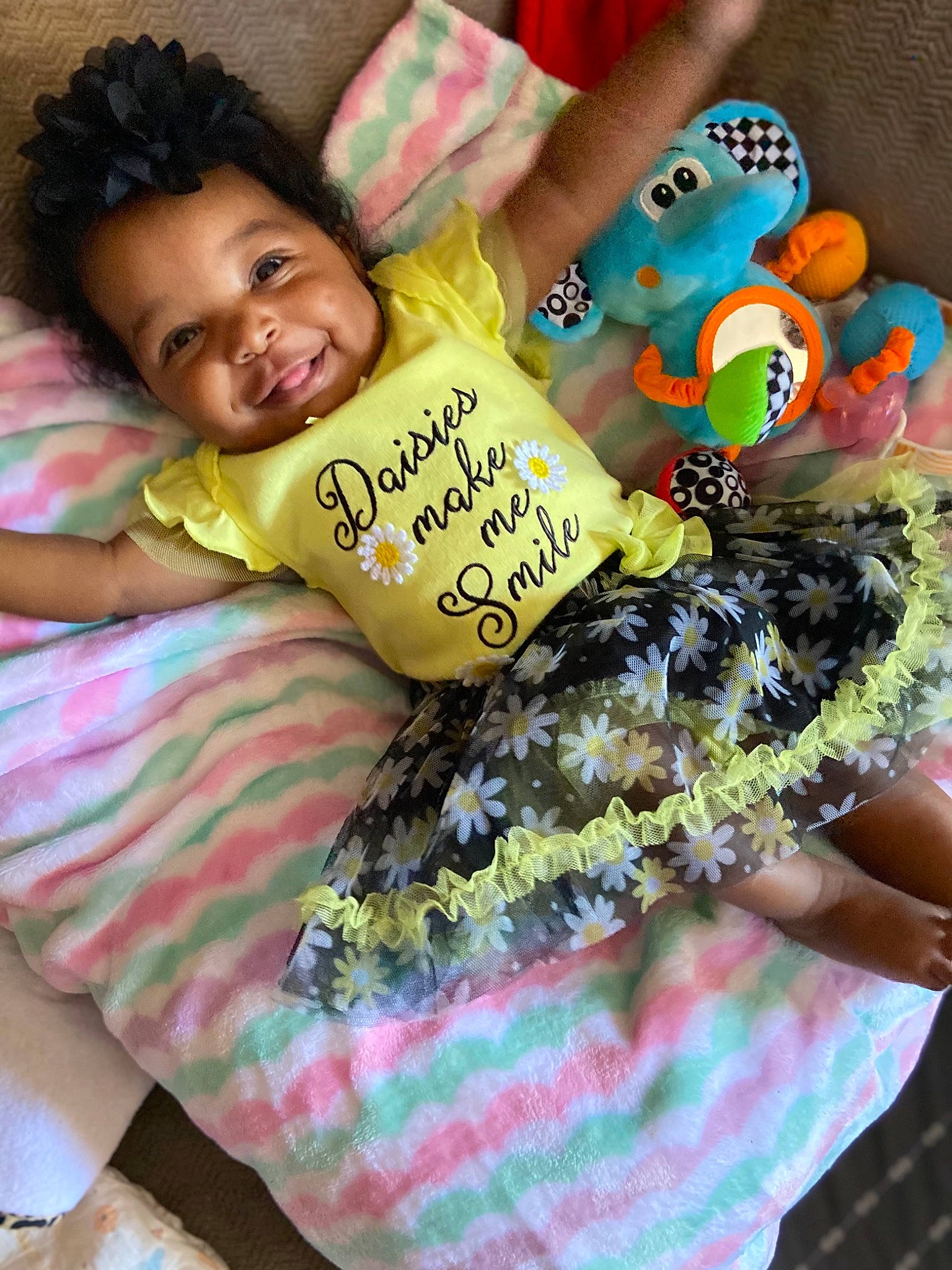 Demya joined the competition — help win amazing prizes! baby_toddler_clothing, child, comfort, finger, font, fun, hair, hand, happy, leisure, pattern, person, play, smile, stuffed_toy, sweetness, t_shirt, textile, thigh, toddler