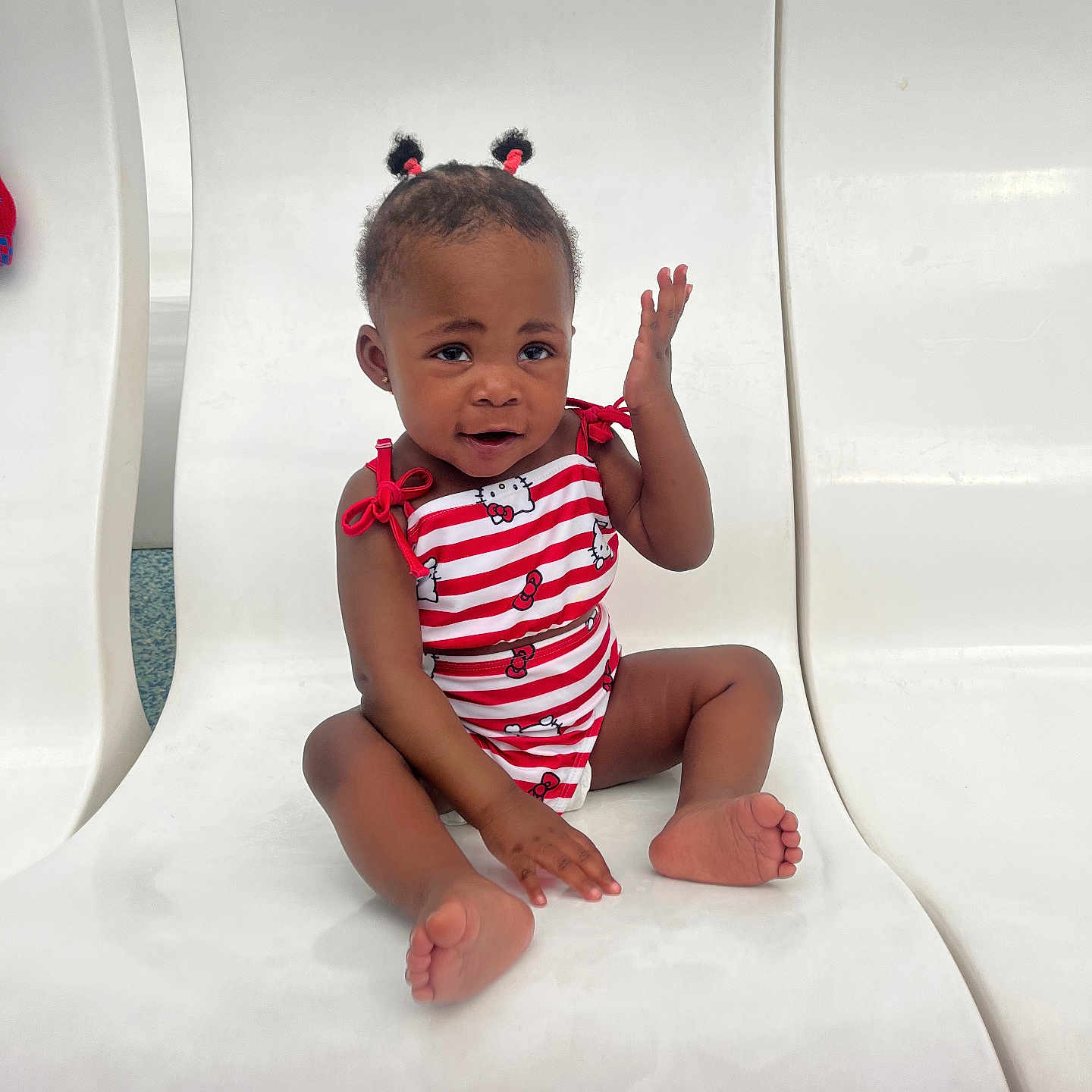 Maelani joined the competition — help win amazing prizes! baby, bathing, bathtub, bodypart, face, finger, hand, happy, head, indoors, outdoorplayarea, outdoors, person, photography, playarea, portrait, sitting, slide, smile, toy