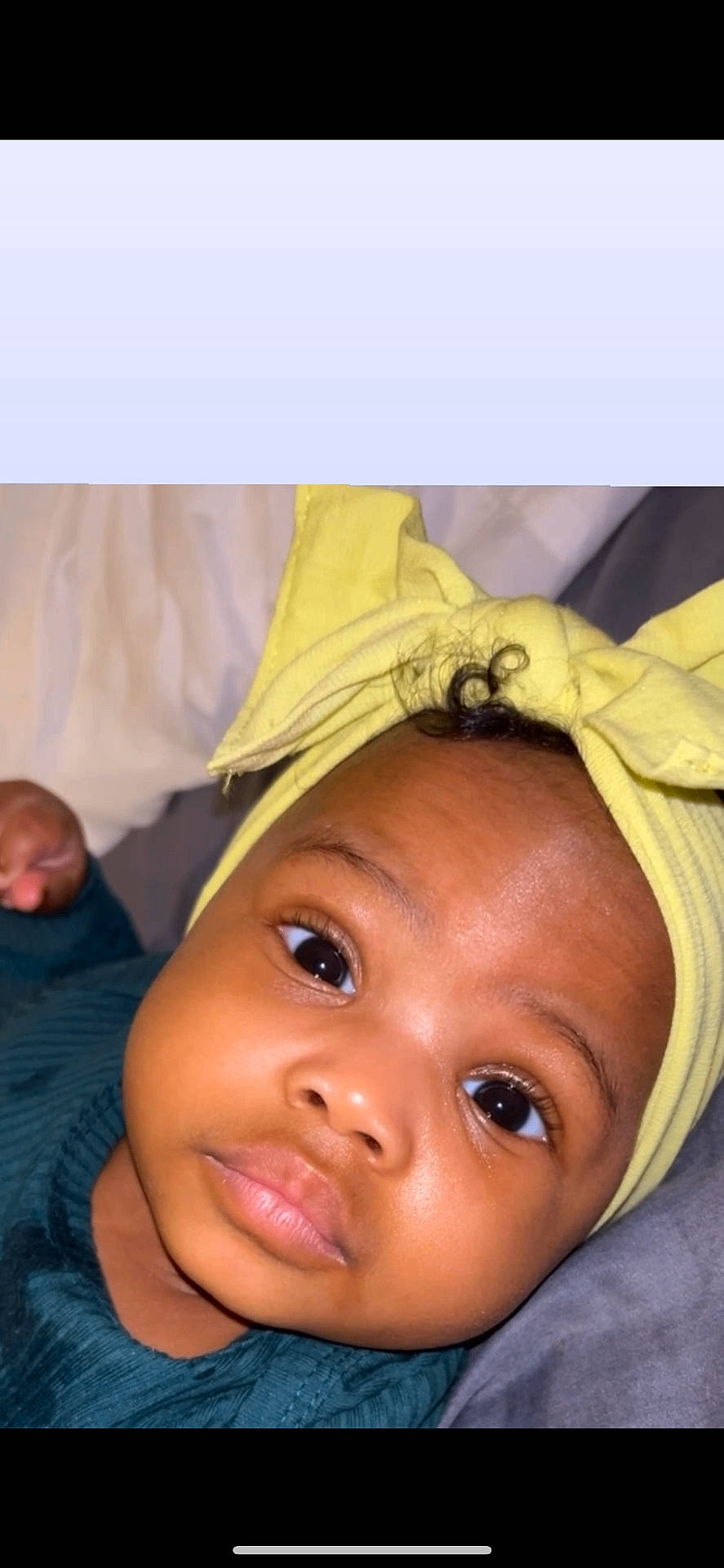 Malayah joined the competition — help win amazing prizes! baby, bodypart, bonnet, cap, clothing, face, finger, hand, happy, hat, head, hood, mouth, newborn, person, photography, portrait, selfie, smile, turban