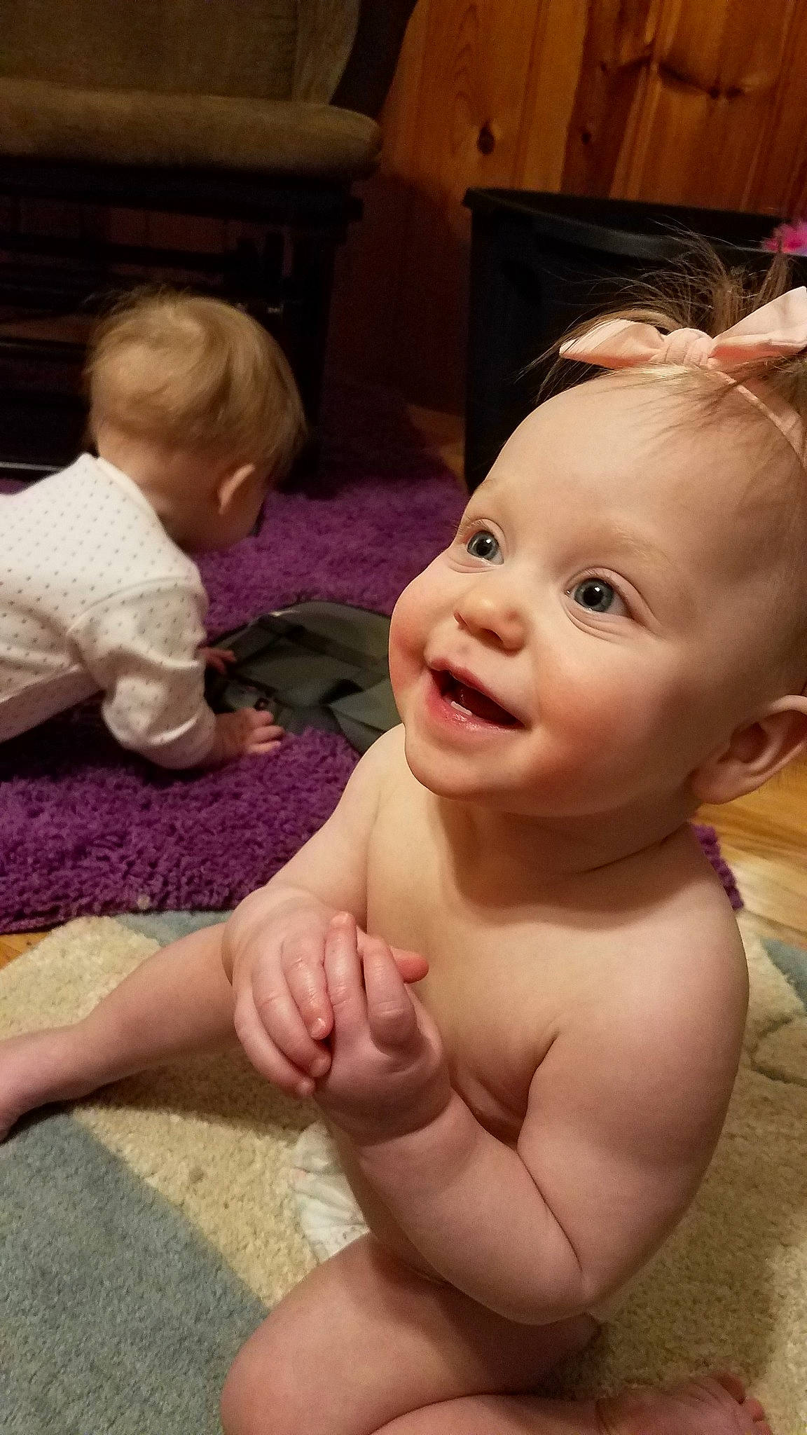 Riley joined the competition — help win amazing prizes! baby, cheek, child, ear, face, facial_expression, finger, fun, head, lip, mouth, person, skin, smile, thumb, toddler