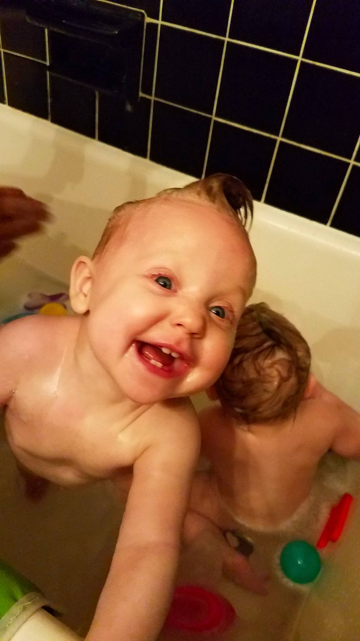 Naomi joined the competition — help win amazing prizes! baby, baby_bathing, bathing, bathtub, cheek, child, facial_expression, fun, mouth, person, skin, smile, toddler