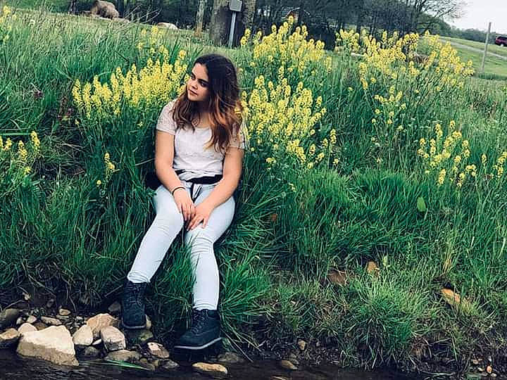 Kensey joined the competition — help win amazing prizes! beauty, botany, dress, fashion, footwear, grass, grass_family, green, hair, hairstyle, long_hair, people_in_nature, person, photograph, photography, plant, smile, spring, summer, tree