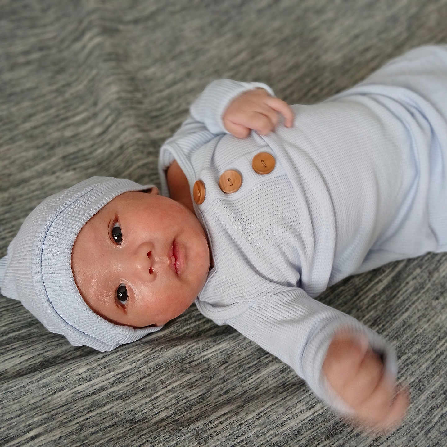 Tsuki joined the competition — help win amazing prizes! baby, beanie, bodypart, bonnet, cap, clothing, face, finger, hand, happy, hat, head, longsleeve, newborn, pants, person, photography, portrait, sleeve, smile