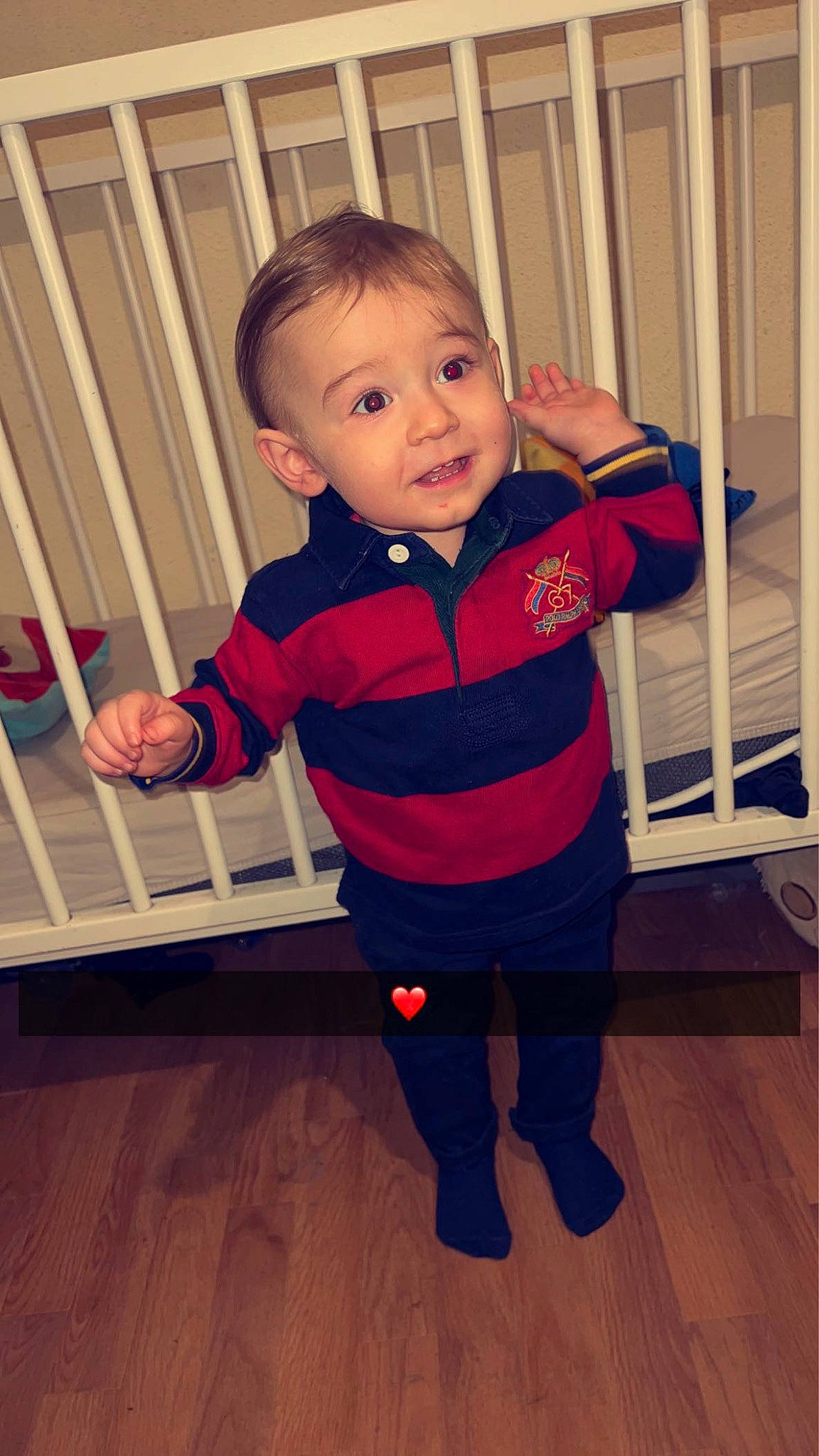 Wyatt participe au concours pour gagner de l'argent avec cette photo : baby, baby_toddler_clothing, cheek, electric_blue, floor, flooring, fun, happy, hardwood, laminate_flooring, long_sleeved_t_shirt, person, sleeve, sportswear, t_shirt, thumb, toddler, varnish, wood, wood_flooring