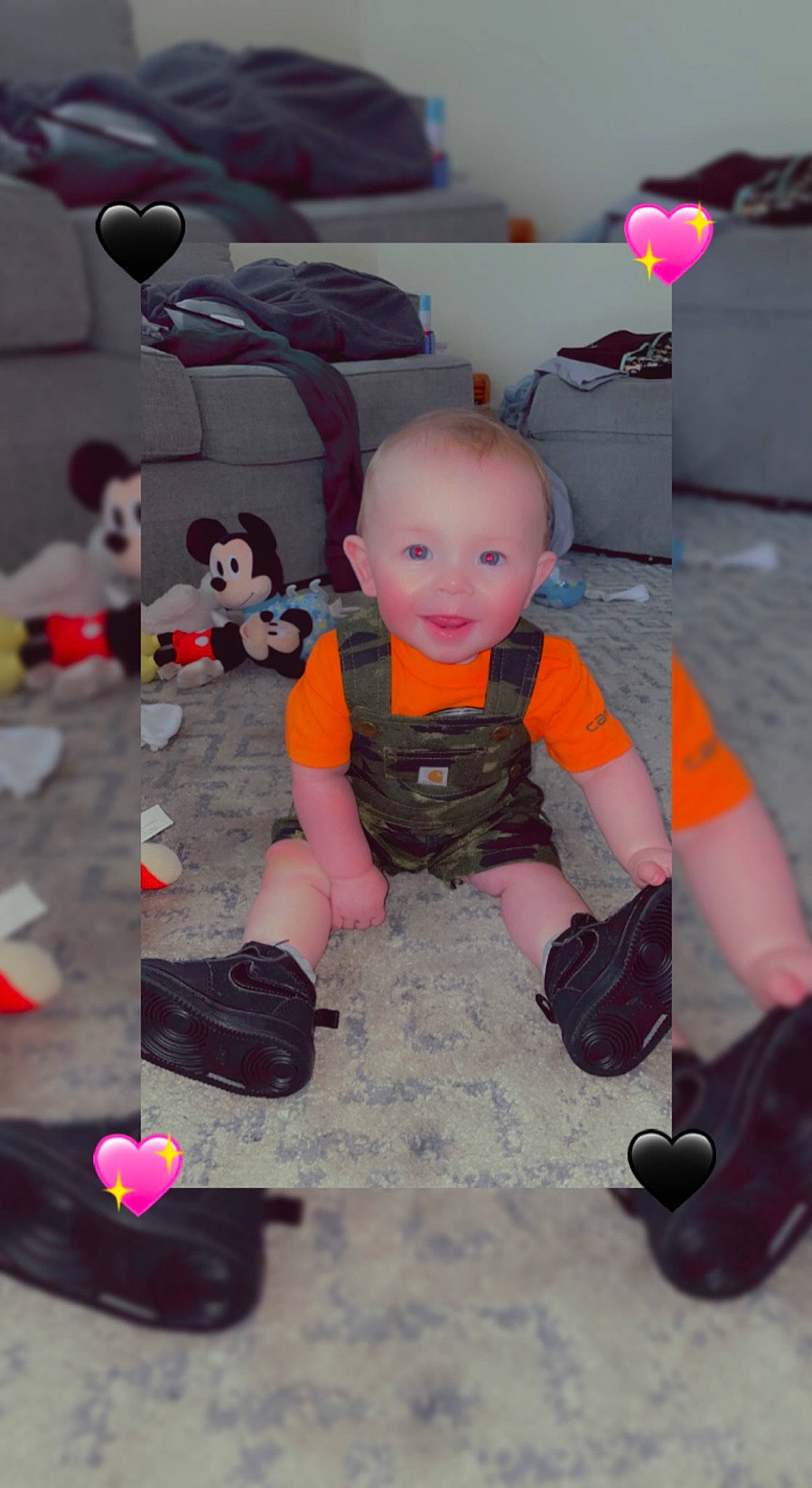 Lennox joined the competition — help win amazing prizes! animation, art, baby, carmine, child, concrete, floor, flooring, fun, machine, person, pink, plastic, play, recreation, room, sitting, smile, t_shirt, toddler