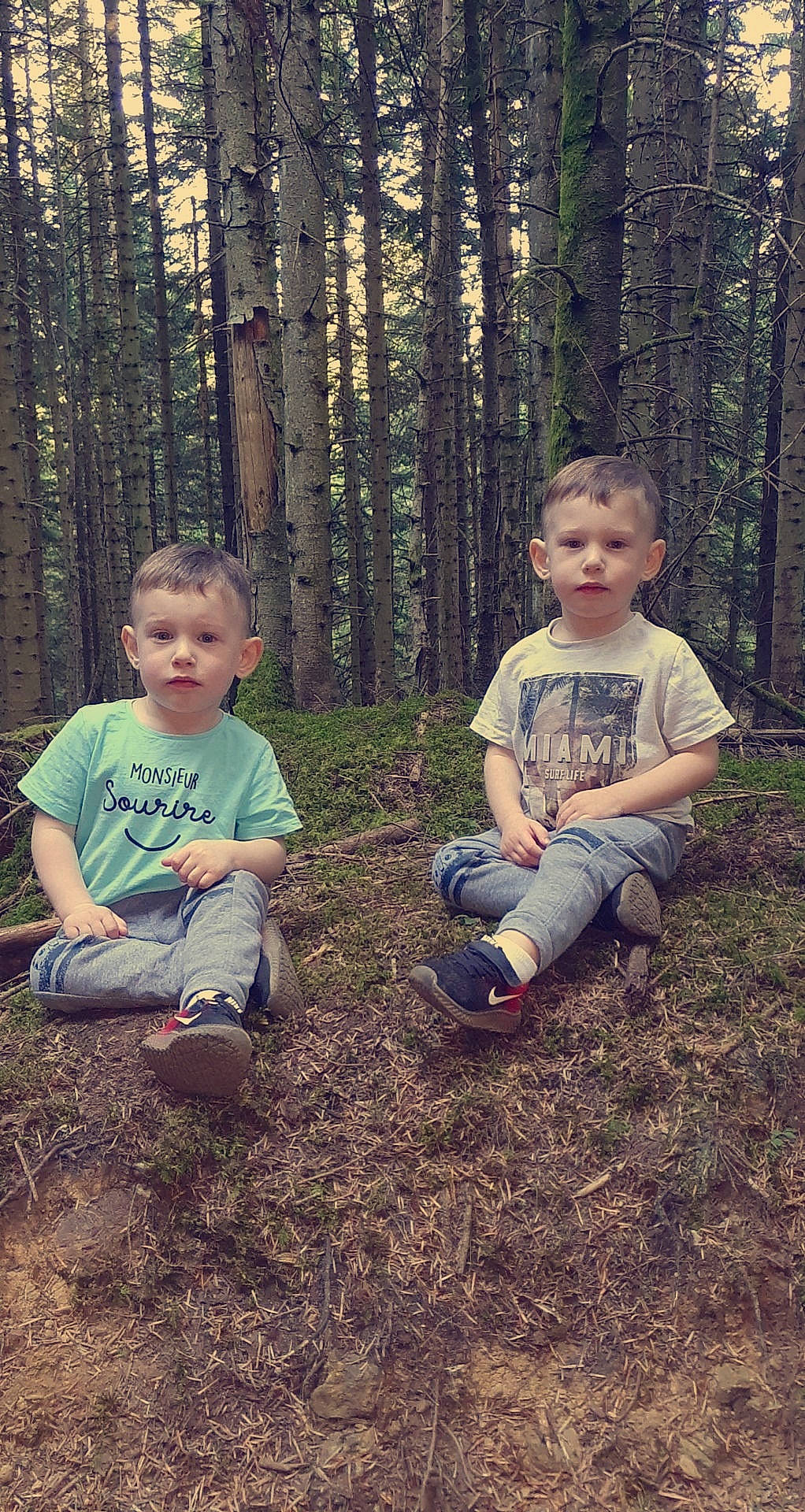 Emiliomilano a rejoint le concours — aidez-le/la à gagner de superbes lots ! branch, child, face, grass, happy, leaf, morning, natural_landscape, people_in_nature, person, shoe, sneakers, standing, sunlight, t_shirt, tints_and_shades, toddler, tree, trunk, wood