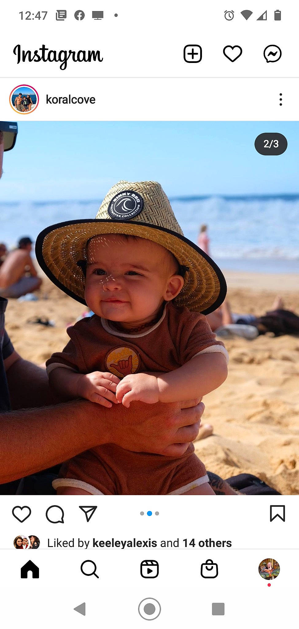 Vander is registered to the contest to win money with this photo: baby, beach, beauty, body_of_water, facial_expression, flash_photography, fun, happy, hat, headgear, headwear, human, landscape, leisure, people_on_beach, person, photograph, sand, summer, sun_hat