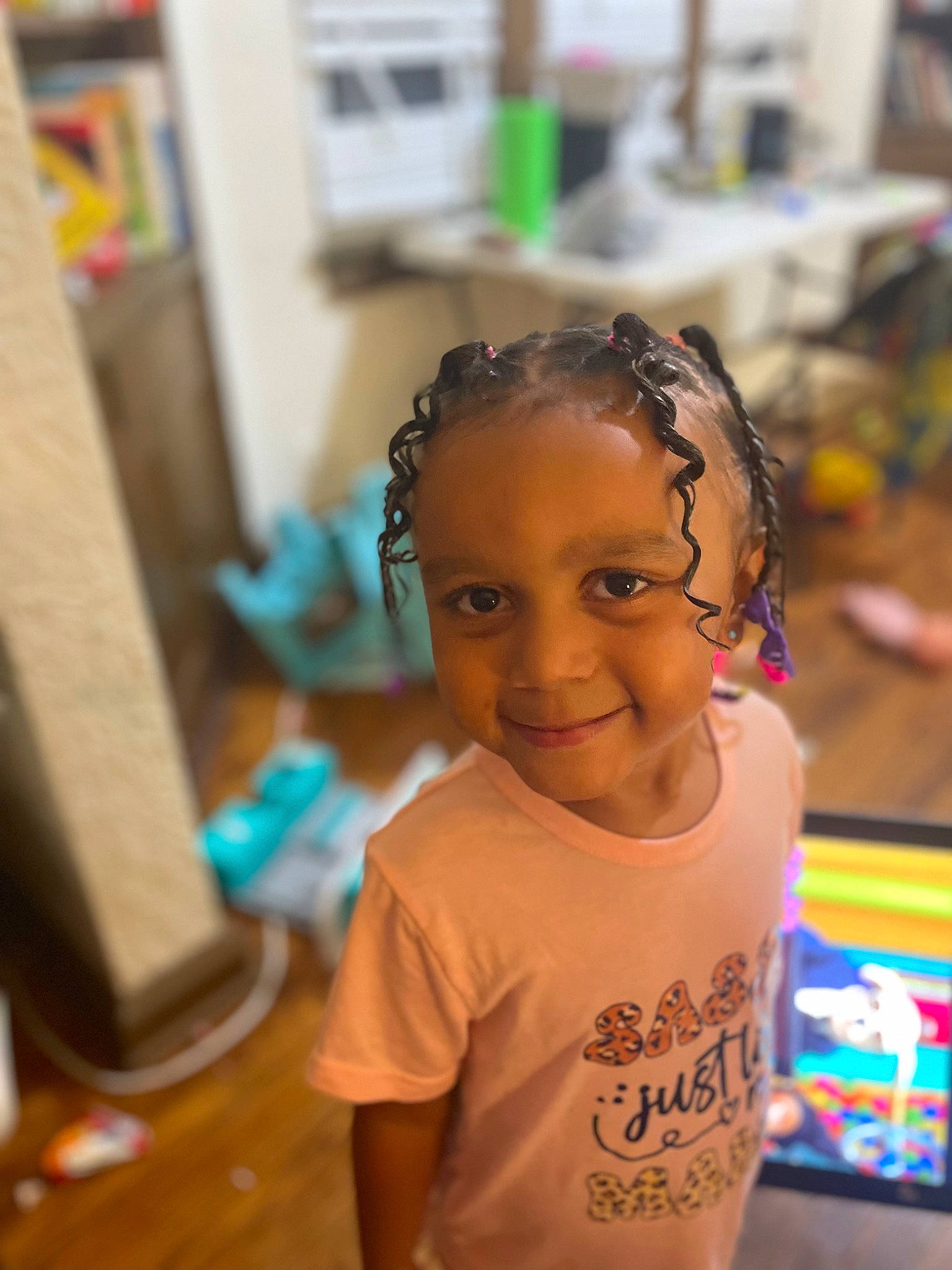 Azari joined the competition — help win amazing prizes! audio_equipment, child, dreadlocks, event, eyewear, flooring, fun, happy, hardwood, joy, leisure, person, play, room, smile, standing, t_shirt, toddler, vacation, wood