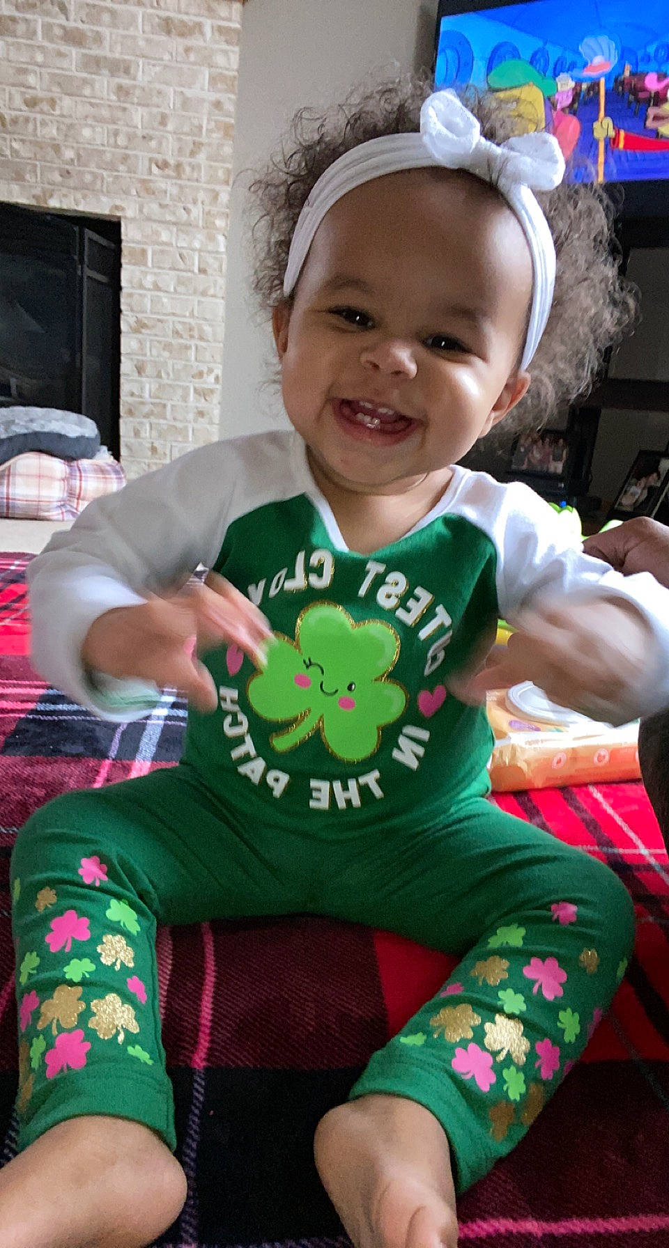 Alannah joined the competition — help win amazing prizes! baby, baby_toddler_clothing, chair, event, finger, fun, grass, green, happy, joy, leisure, person, pink, recreation, shorts, sitting, sleeve, smile, sock, t_shirt