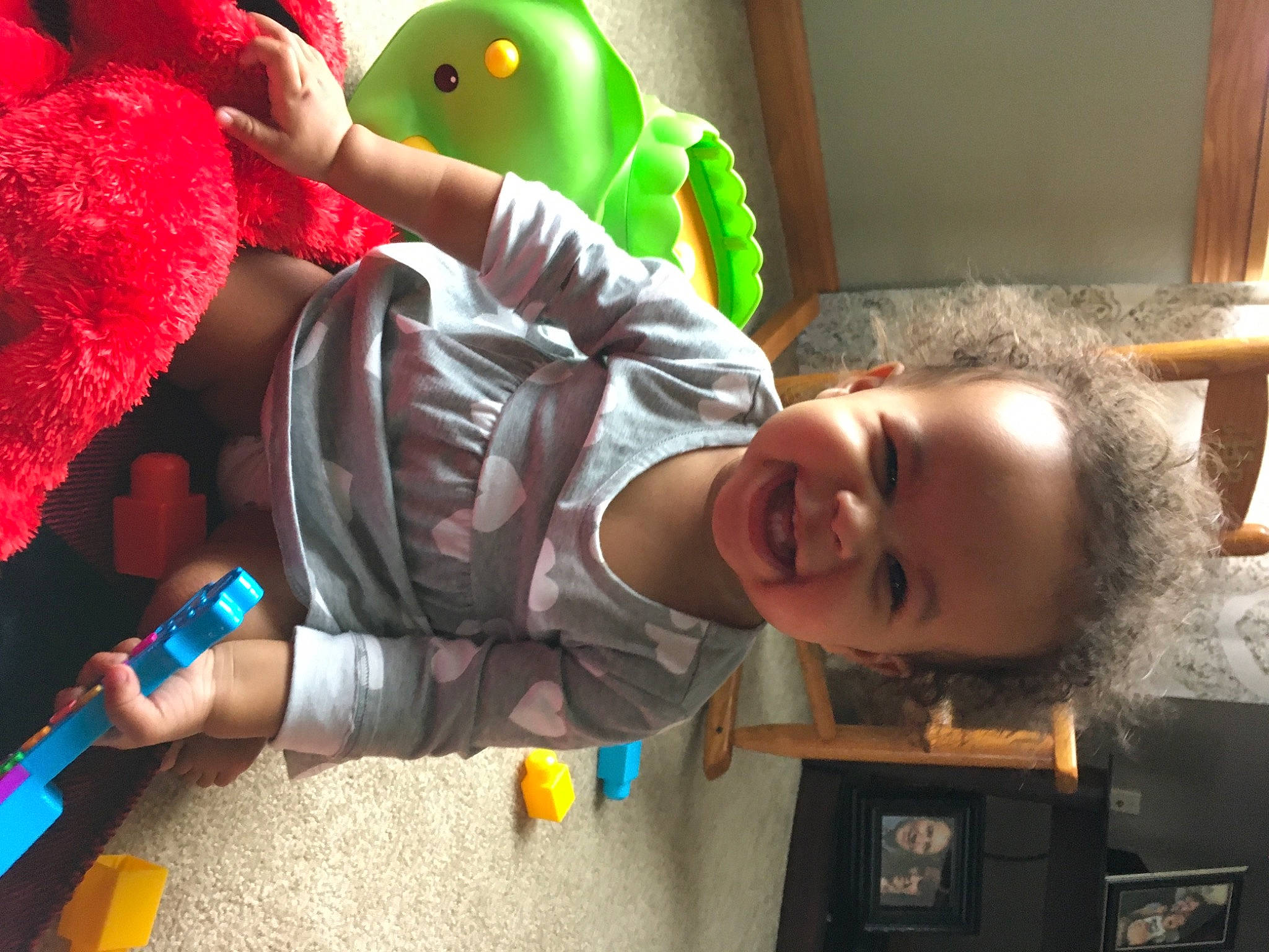 Alannah is registered to the contest to win money with this photo: adaptation, black, child, clothing, fun, green, happy, human, joy, leisure, mouth, organ, people, person, photograph, room, smile, snapshot, t_shirt, toddler