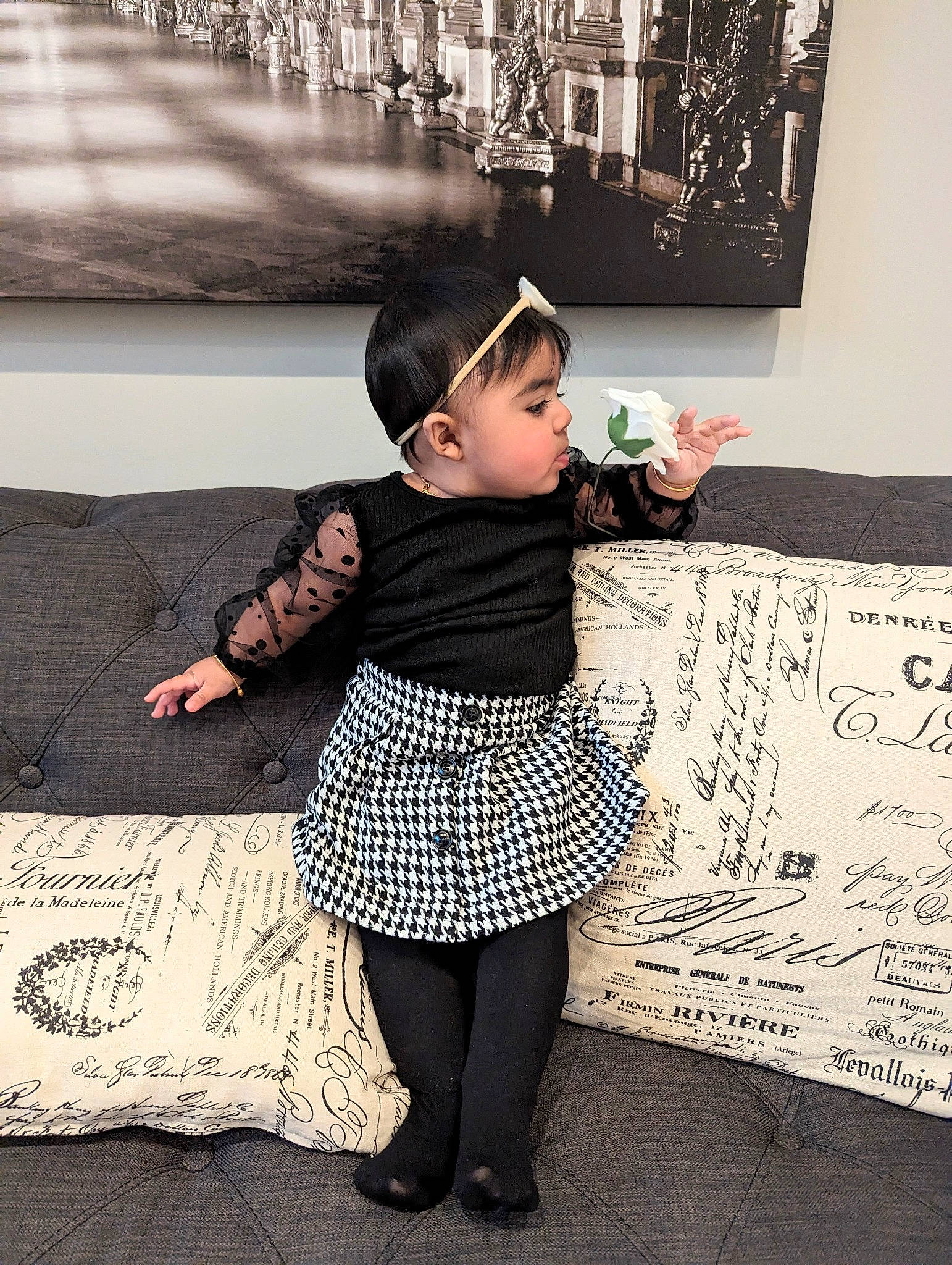 Ariya joined the competition — help win amazing prizes! child, fashion_accessory, fashion_design, flash_photography, flooring, fur, happy, hat, human, human_leg, monochrome, monochrome_photography, pattern, person, plaid, sitting, sleeve, style, tartan, toddler