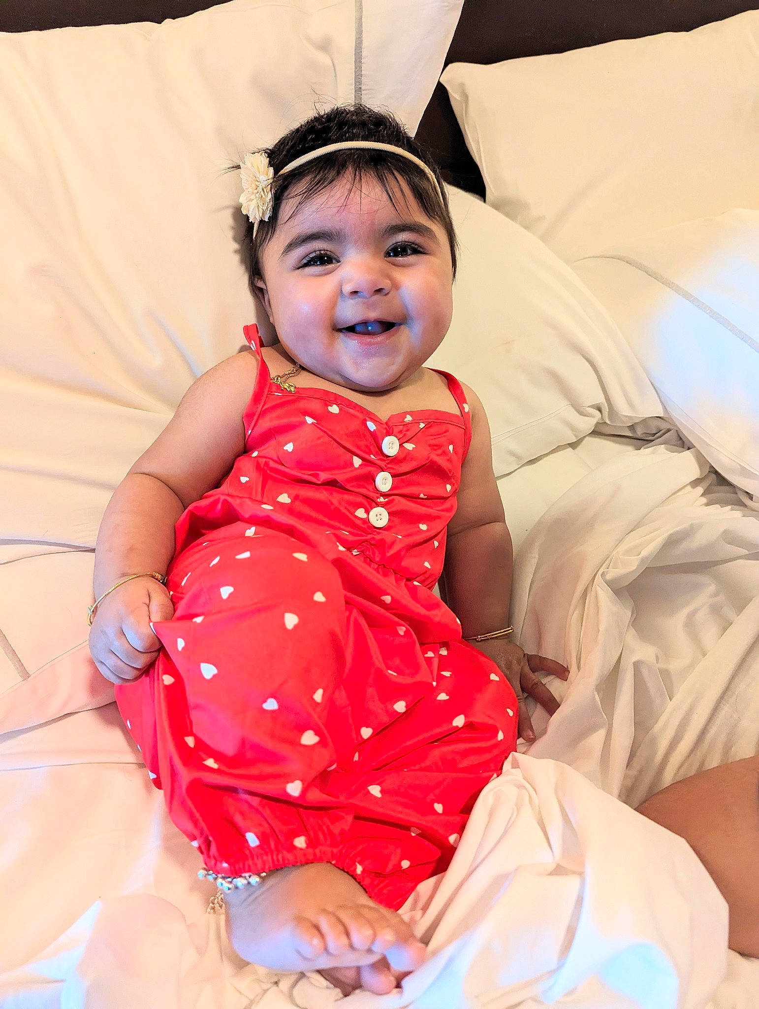 Ariya joined the competition — help win amazing prizes! abdomen, baby, baby_toddler_clothing, child, comfort, dress, event, face, fashion_accessory, fun, happy, leisure, person, pink, sitting, skin, sleeve, smile, textile, toddler