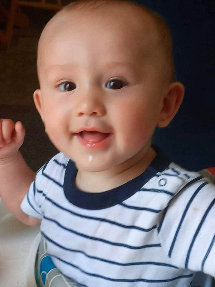 William joined the competition — help win amazing prizes! baby, baby_toddler_clothing, cheek, chin, ear, eye, eyebrow, gesture, hairstyle, happy, human_body, iris, lip, mouth, neck, nose, person, skin, sleeve, smile