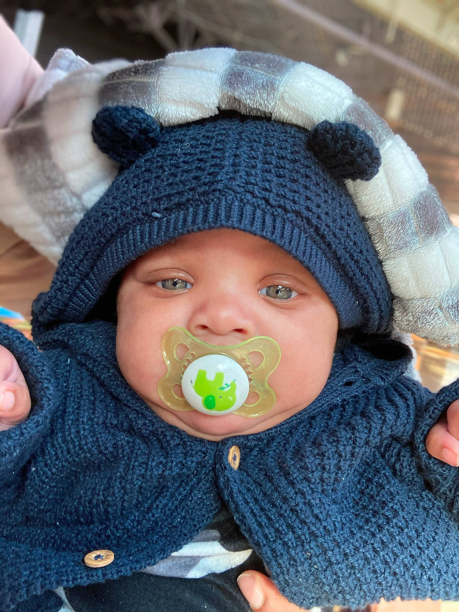 Dario Ruffin joined the competition — help win amazing prizes! baby, baby_toddler_clothing, cap, cheek, comfort, eye, head, headgear, headwear, human_body, iris, knit_cap, mouth, nose, outerwear, person, product, skin, sleeve, textile