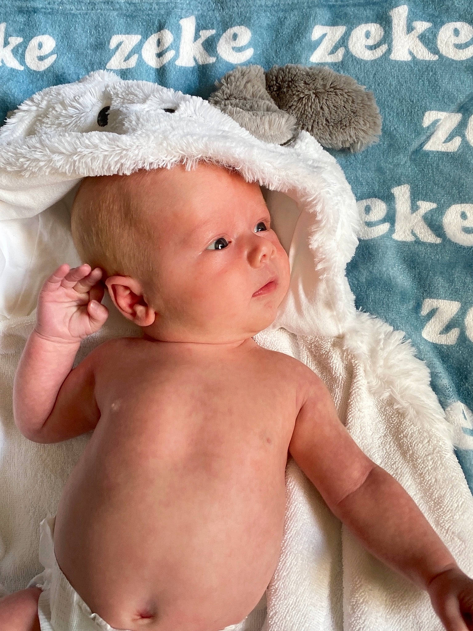 Zeke joined the competition — help win amazing prizes! baby, baby_sleeping, baby_toddler_clothing, cap, cheek, chest, child, eyebrow, eyelash, happy, headband, headgear, headpiece, lip, pattern, person, pink, skin, textile, toddler