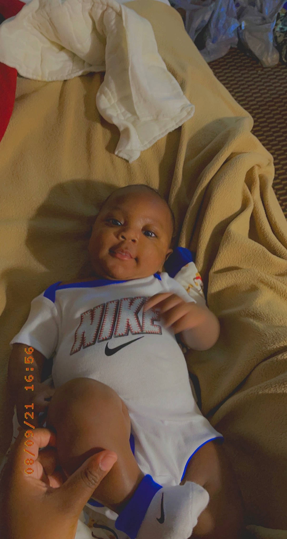 Jmarkus Jr is registered to the contest to win money with this photo: baby, cheek, child, comfort, elbow, eye, finger, human_body, knee, linens, mouth, person, product, skin, smile, stomach, textile, thigh, thumb, toddler