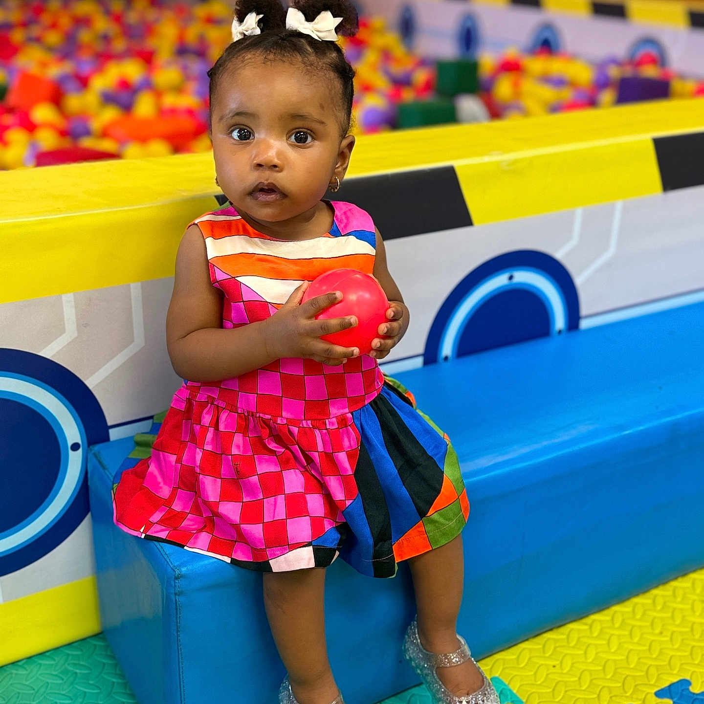Serenity joined the competition — help win amazing prizes! ball, child, clothing, dress, face, female, football, footwear, girl, head, indoors, outdoors, person, photography, playarea, portrait, shoe, soccer, soccerball, sport