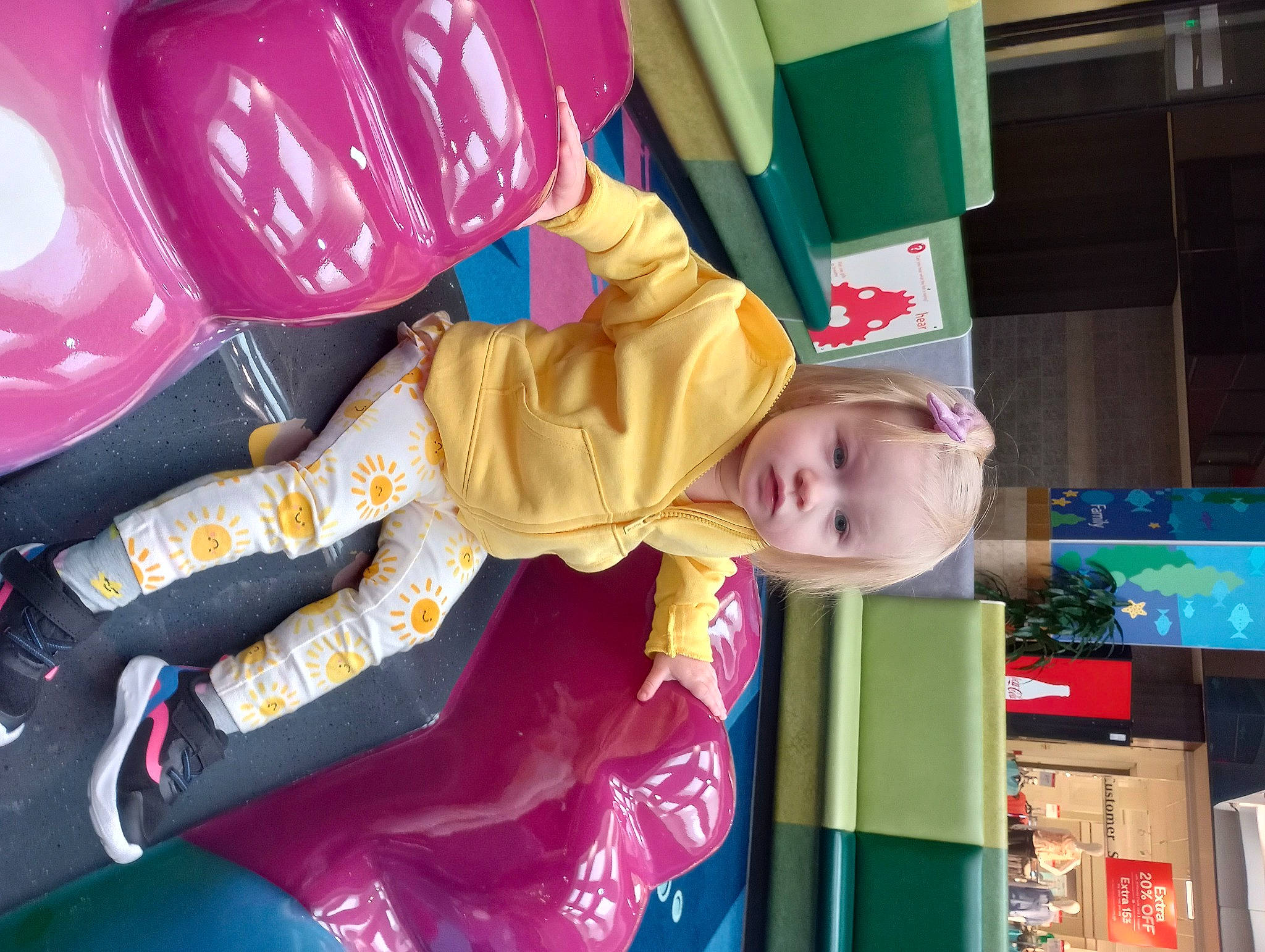 Riona joined the competition — help win amazing prizes! baby, carmine, child, event, fun, leisure, magenta, person, play, recreation, red, room, smile, toddler