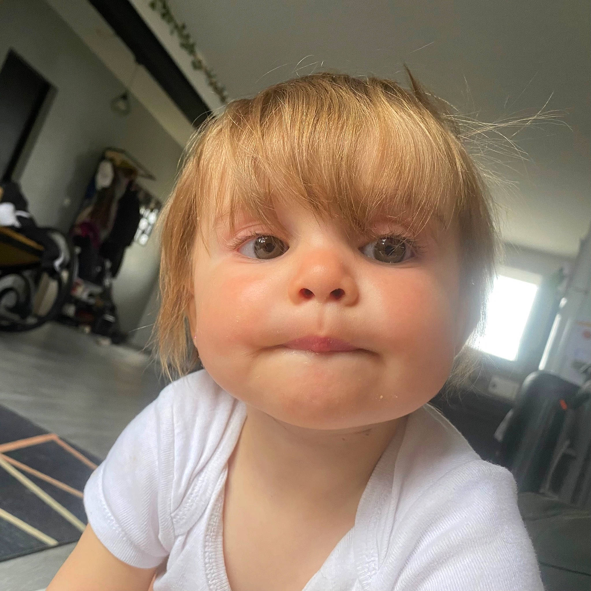 Thea participe au concours pour gagner de l'argent avec cette photo : baby, cheek, ear, eyebrow, eyelash, forehead, hairstyle, happy, iris, jaw, lip, motorcycle, mouth, neck, nose, person, shoulder, skin, sleeve, tire