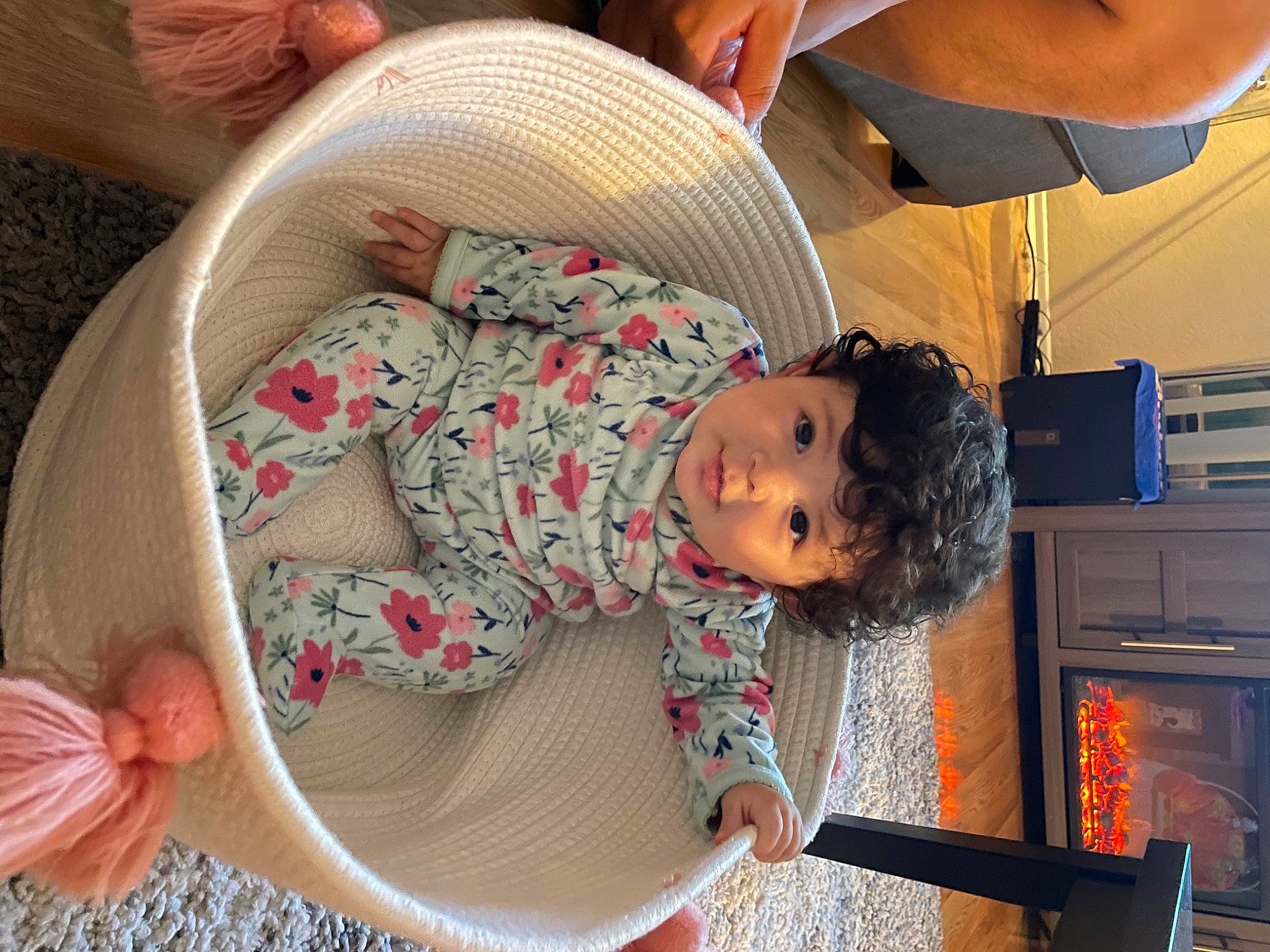 Amirah joined the competition — help win amazing prizes! arm, baby, baby_carriage, baby_products, baby_toddler_clothing, baby_toys, child, comfort, flooring, fun, linens, pattern, person, room, sitting, thigh, toddler, tree, vacation