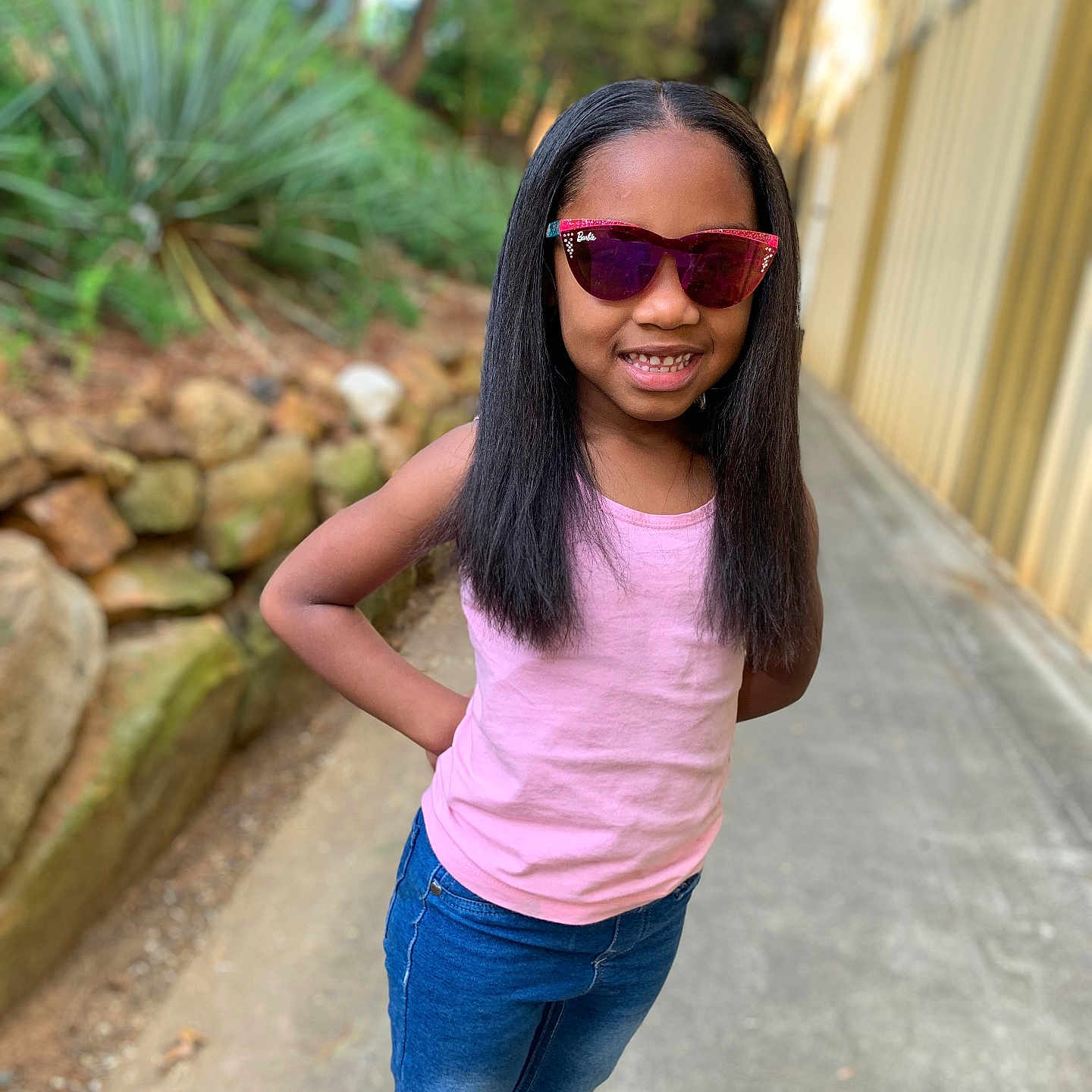 Esperance joined the competition — help win amazing prizes! accessories, blackhair, blouse, clothing, face, female, girl, hair, happy, head, jeans, pants, person, photography, portrait, rock, sleeve, smile, sunglasses, teen