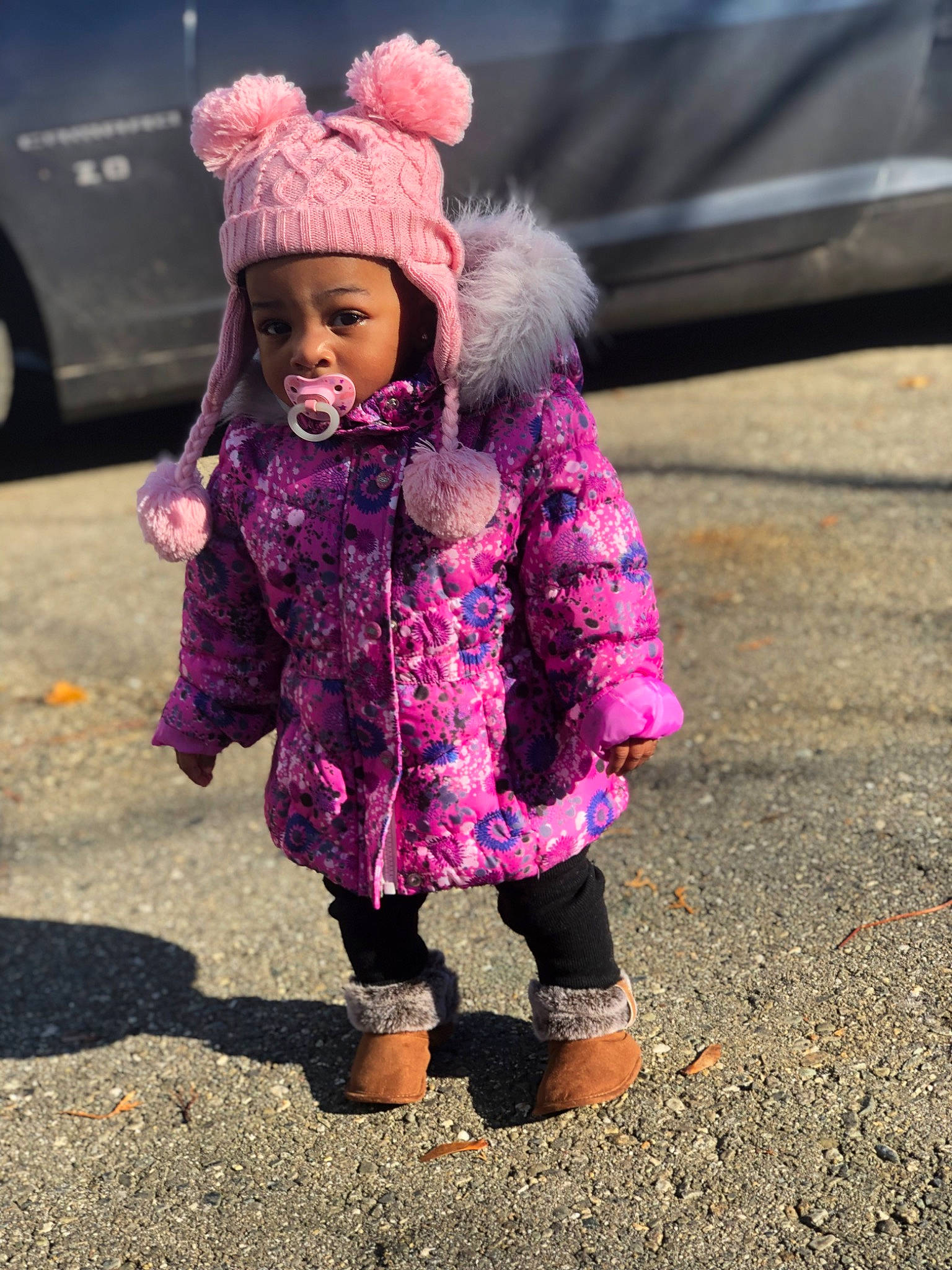 Chanel joined the competition — help win amazing prizes! asphalt, cap, car, child, city, face, fun, grass, happy, headgear, headwear, land_vehicle, magenta, person, pink, plant, road, road_surface, sidewalk, street_fashion