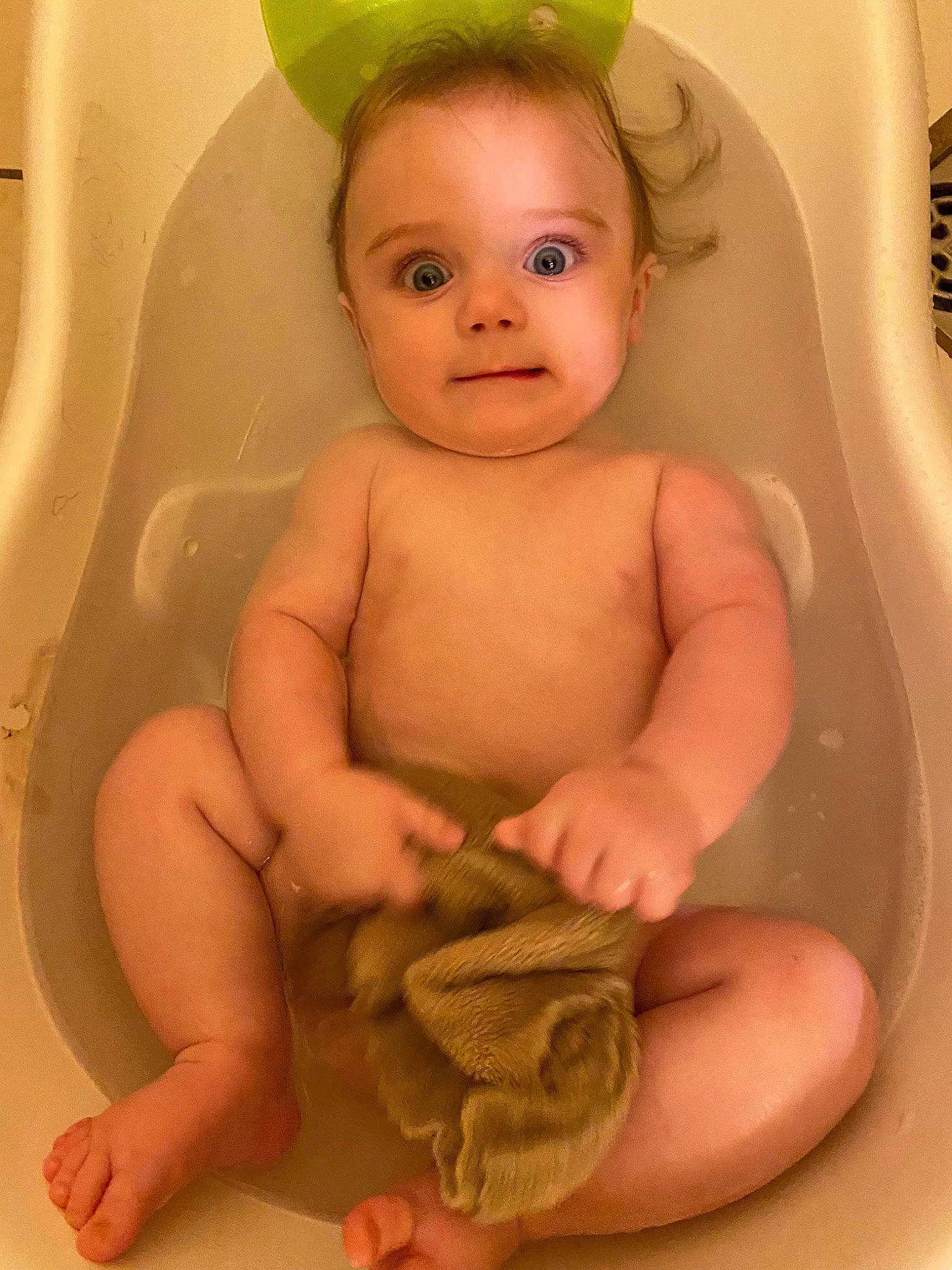 Everett is registered to the contest to win money with this photo: baby, baby_bathing, baby_toddler_clothing, bathing, cheek, chest, child, eye, eyebrow, fun, head, iris, organ, person, pink, skin, smile, stomach, toddler, trunk