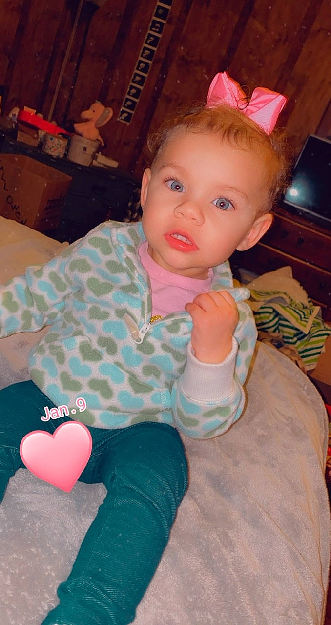Mckenna Grace joined the competition — help win amazing prizes! arm, baby_toddler_clothing, cheek, comfort, eye, face, facial_expression, finger, fun, hair, hairstyle, head, human_body, iris, lap, leg, mouth, person, pink, skin