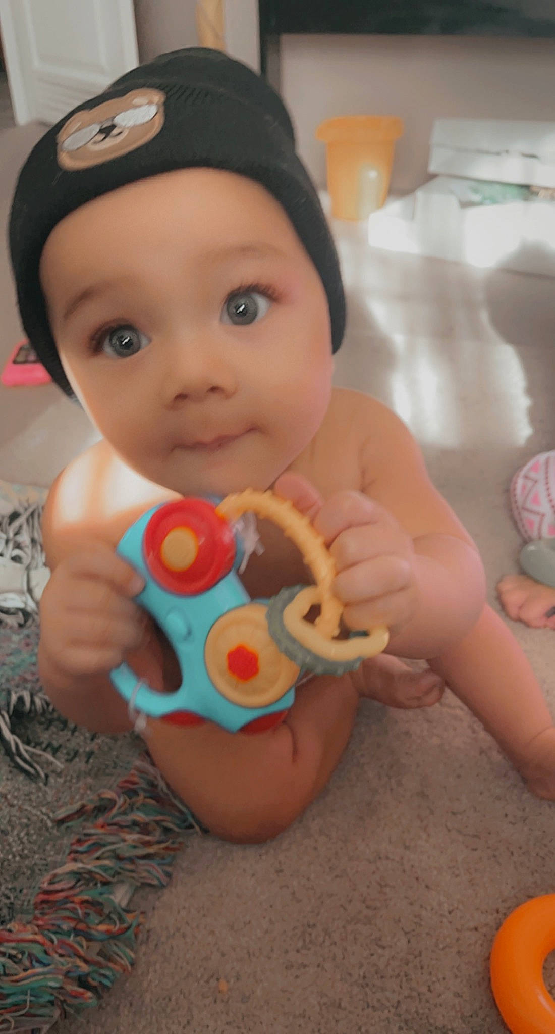Bryiar joined the competition — help win amazing prizes! baby, baby_playing_with_toys, baby_products, baby_toys, cap, carmine, cheek, child, finger, fun, happy, headwear, mouth, nail, person, plastic, play, skin, stuffed_toy, sweetness