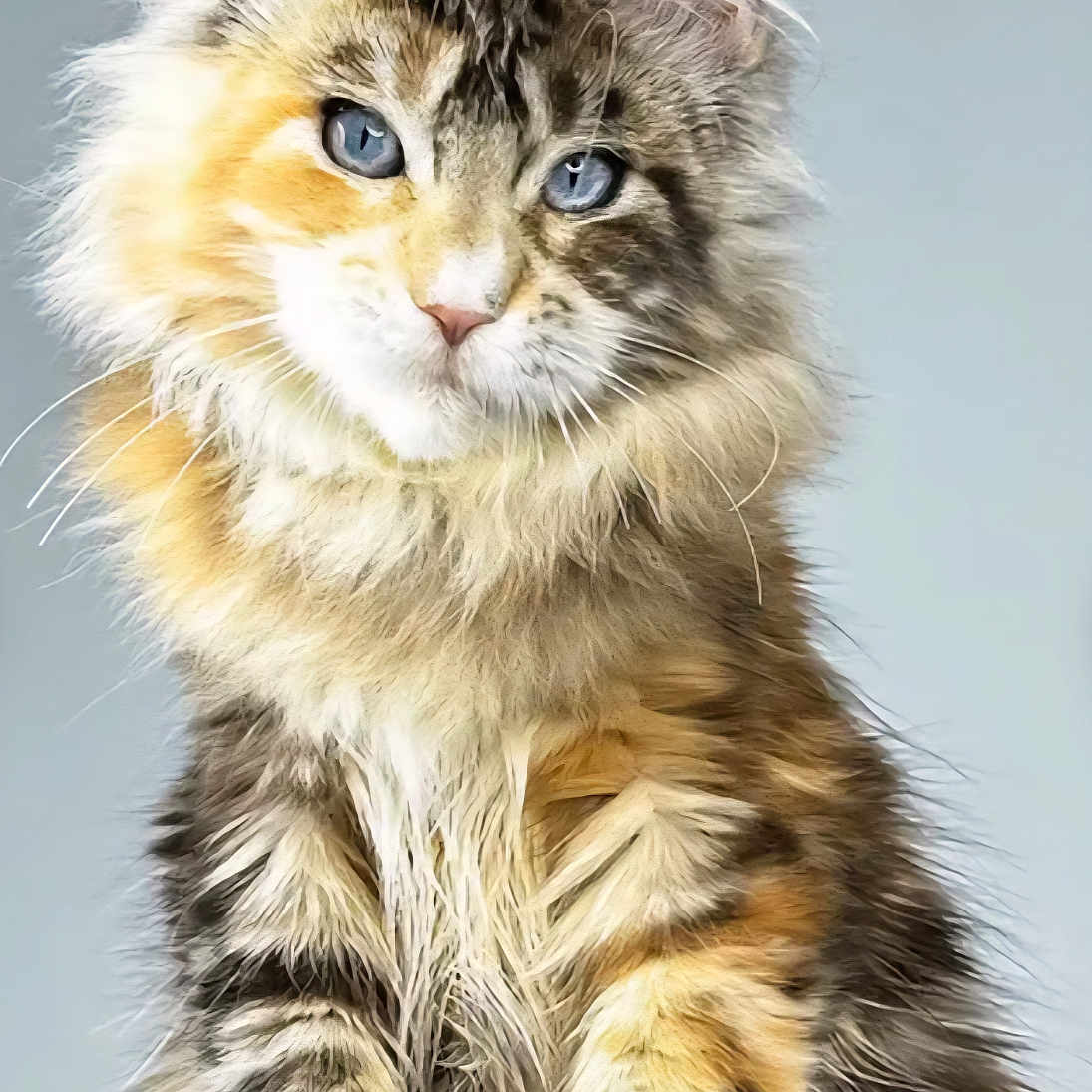 Mitzy May is registered to the contest to win money with this photo: animal, blue_eyes, cat, close_up, curious, cute, domestic_animal, feline, fluffy, furry, furry_paws, indoor, mammal, pet, portrait, sitting, soft, tabby, whiskers, young